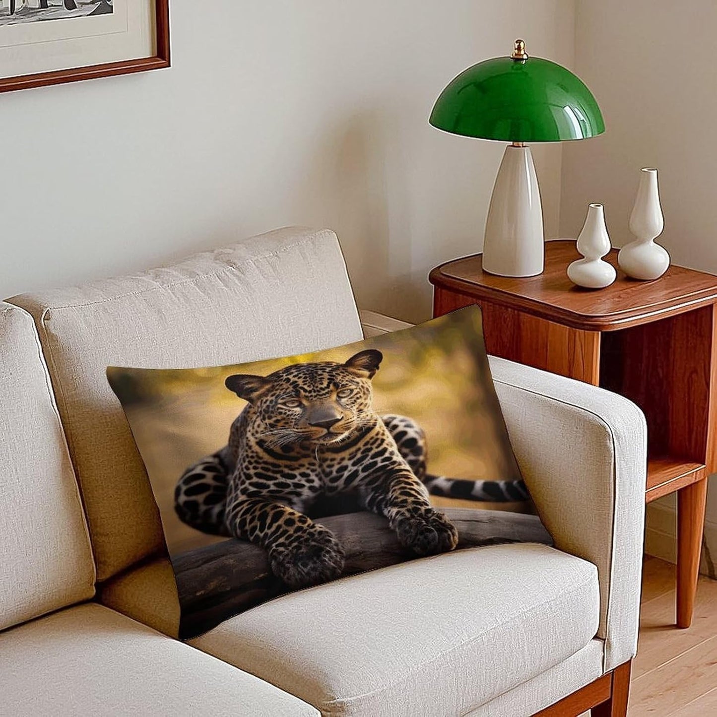 Africa Nature Leopard Throw Pillow Covers Gold Velvet Pillowcases with Invisible Zipper Pillow Shams Cozy Cushion Cover Soft Pillow Cases Home Decor Pillow Protectors 12 "×20 "