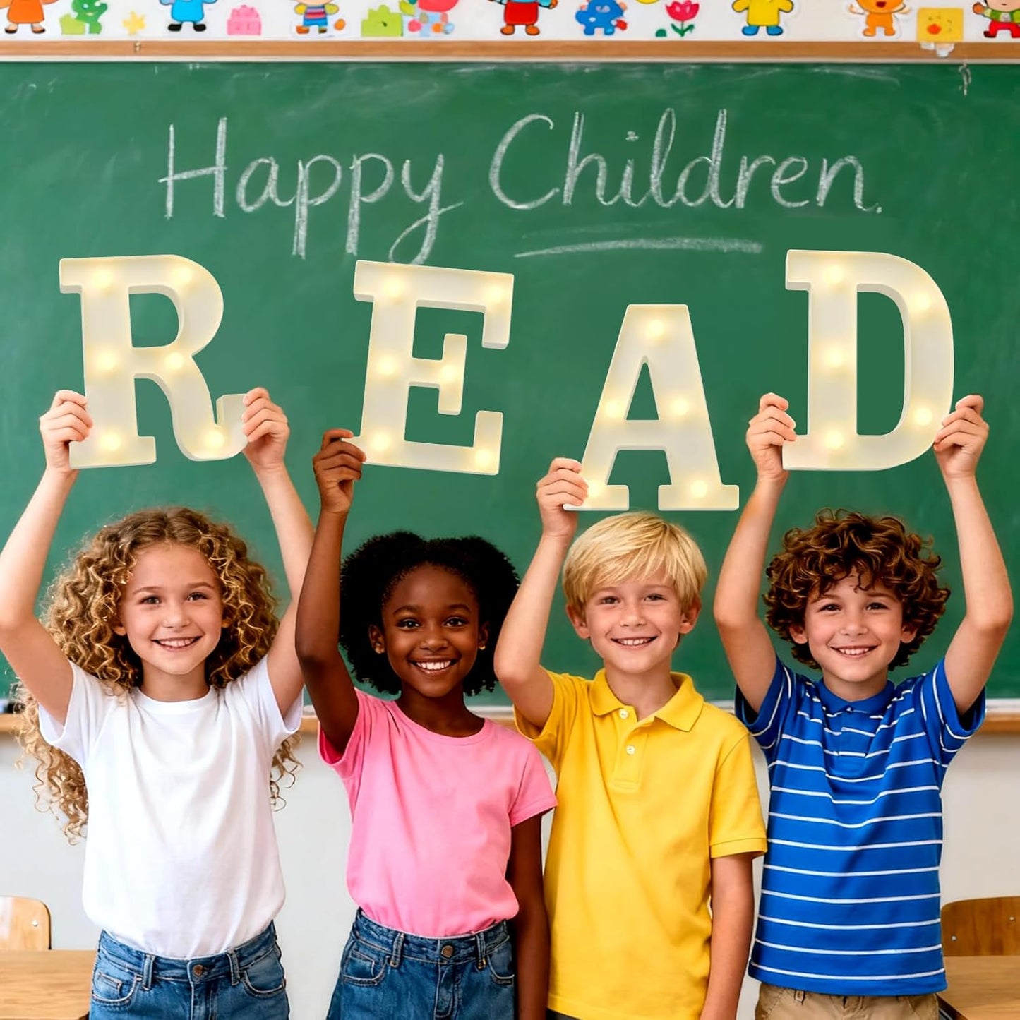Reading Corner Decor For Classroom Read Sign Letters For Wall Decor Library Decor Classroom Wall Decor Light Up Letters 4PCS