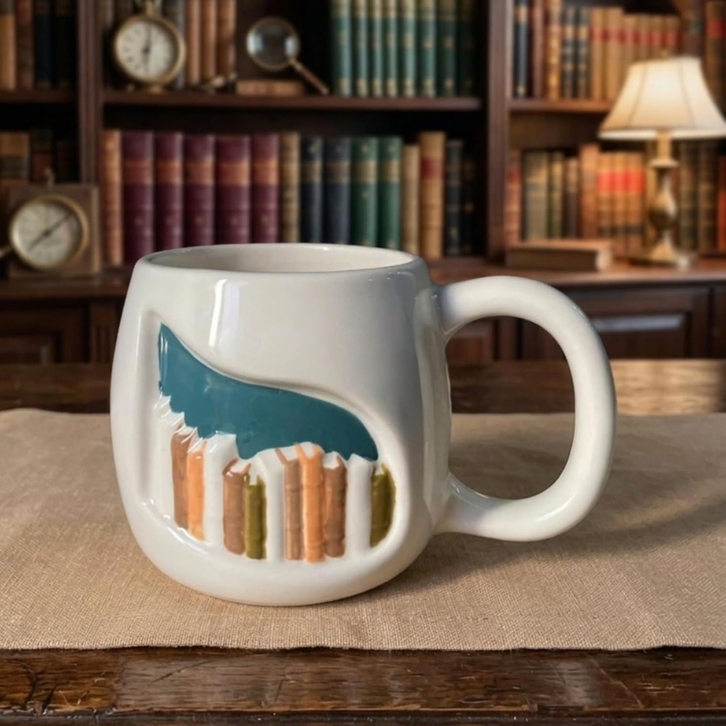 Real Ceramic 3D Book Mugs For Book Lovers Gifts For Readers Women, Unique 3D Bookshelf Mug 14Oz - A Library Shelf Cup, Gift For Writers And Authors - Bookish Gifts for Mom/Dad/Son/Daughter/Friend