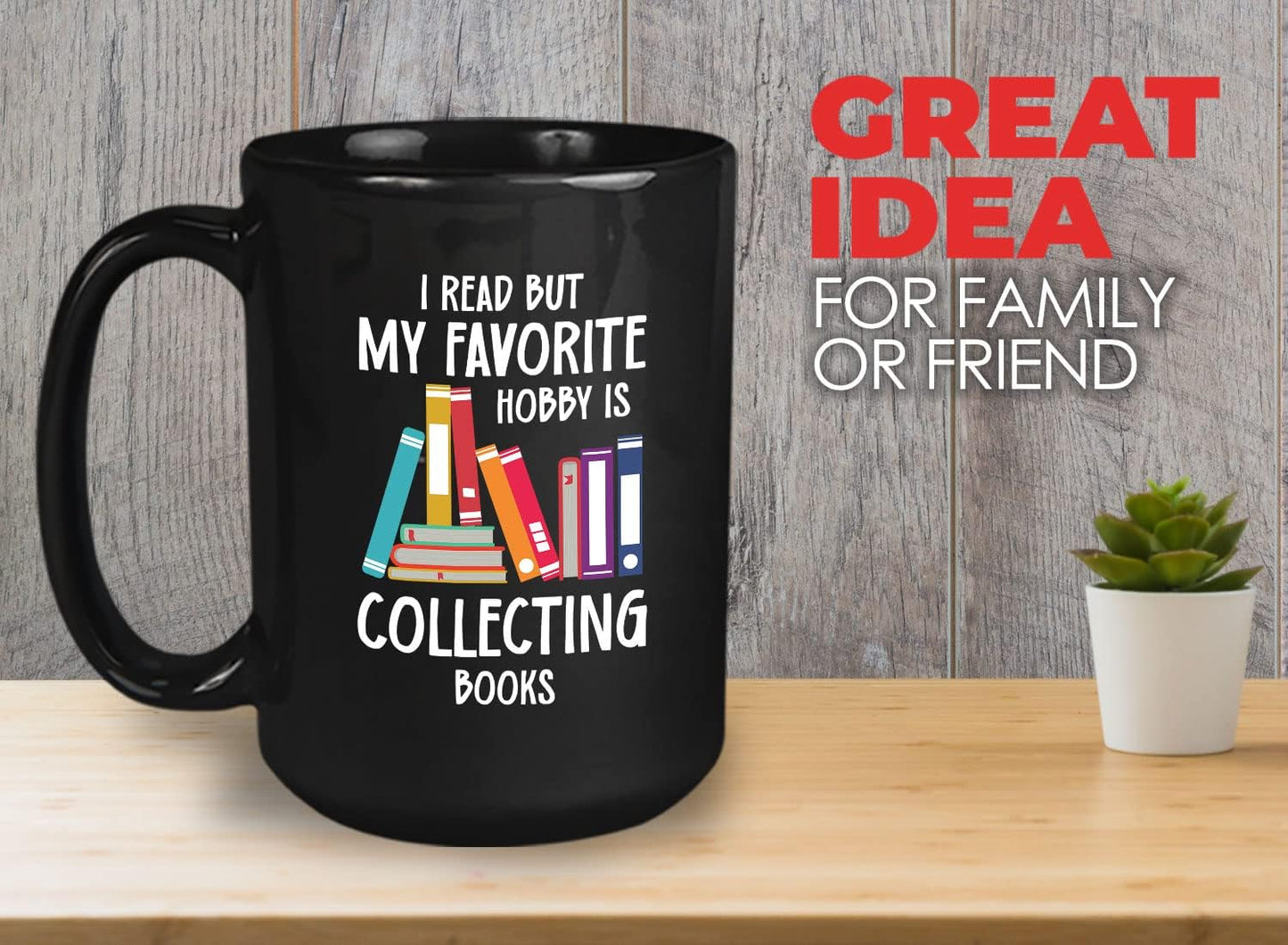 Bubble Hugs Book Lover Coffee Mug 15oz Black - Favorite Hobby Collecting Books - Reading Book Collector Reader Stack of Books Lover Bookish Novelist Librarian Writer