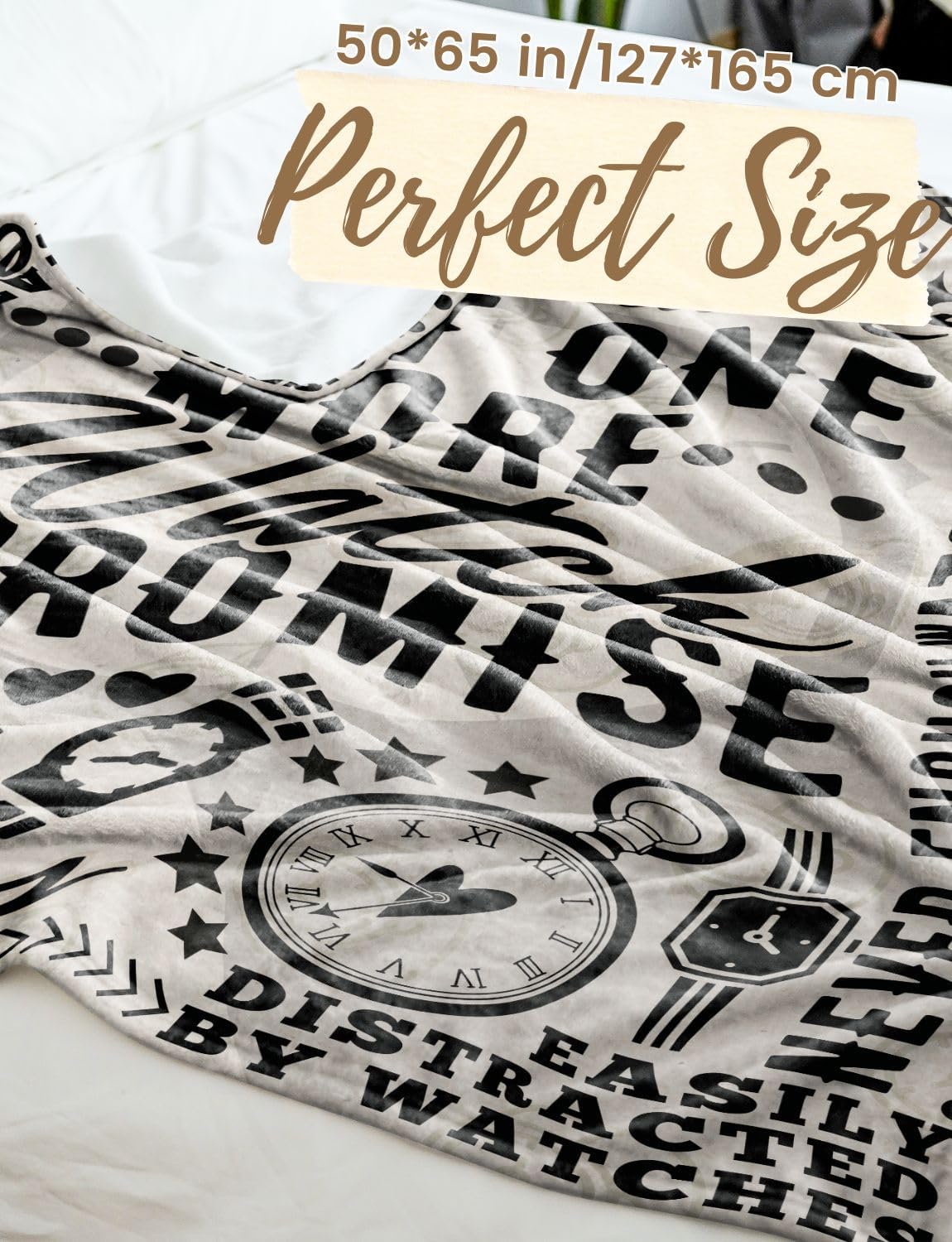 Watches Collector Gifts, Flannel Blankets Throws for Watch Collectors, Watch Lovers, Perfect for Birthday Christmas Thanksgiving, 50" x 65"