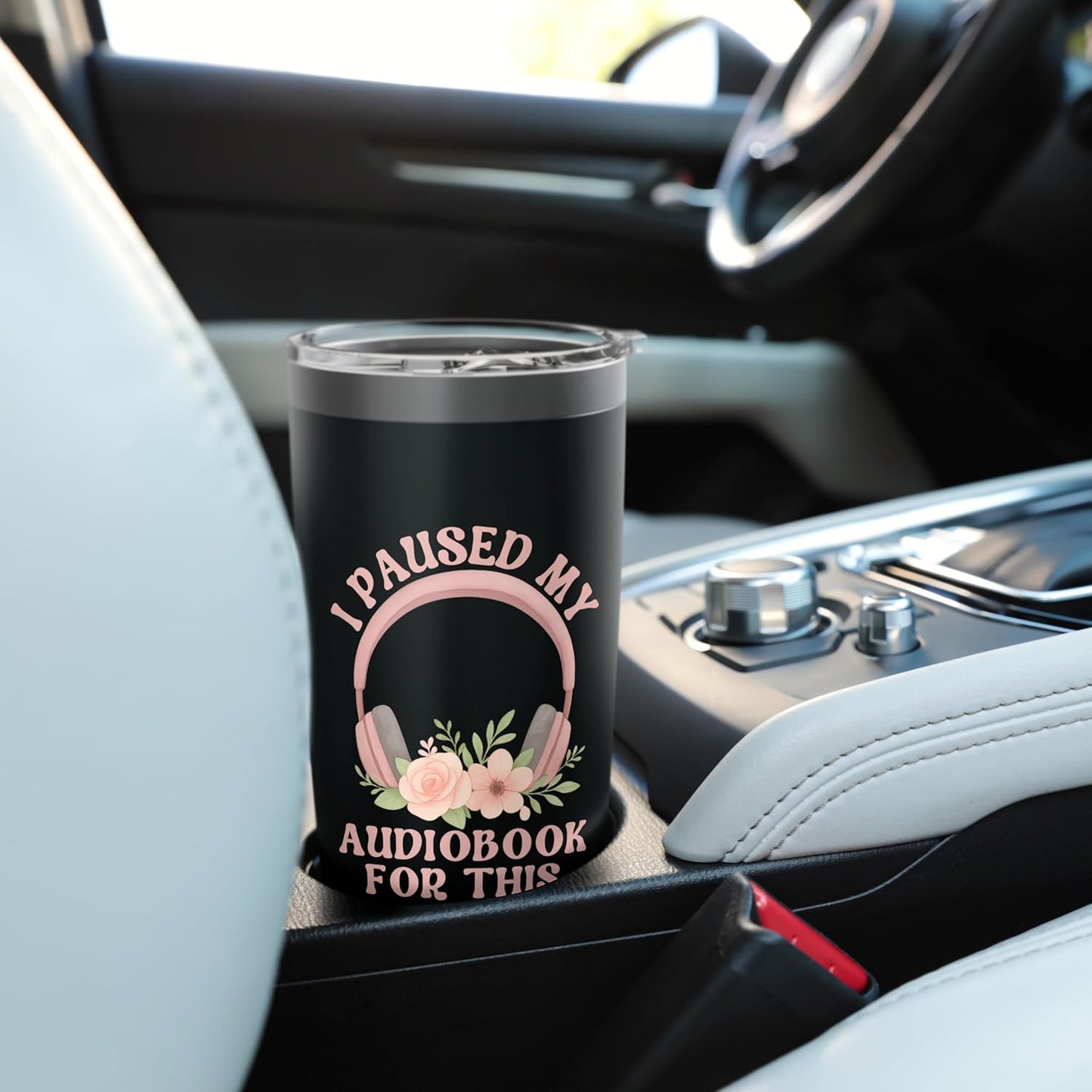 I Paused My Audiobook For This Book Lover Coffee Stainless Steel Insulated Tumbler