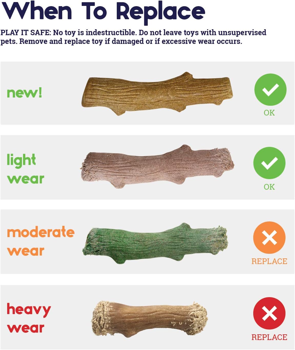 Pupstages Dogwood Dog Chew Toy – Real-Wood Blend, Natural Flavor & Texture, Moderate Chewers, Small, 5.4"