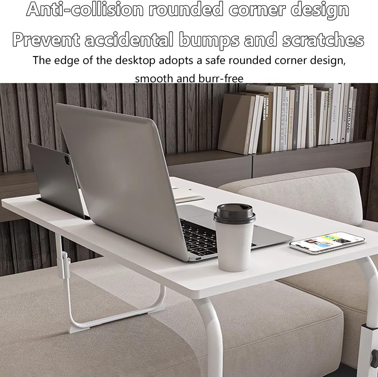 Adjustable Overbed Table,Laptop Cart Bed Table Desk,Standing Workstation Laptop Cart,Overbed Table with 360° Wheels,Height Adjustable,for Eating,Working or Reading.(Natural,31.5 x 19.7 x 23.6 in)