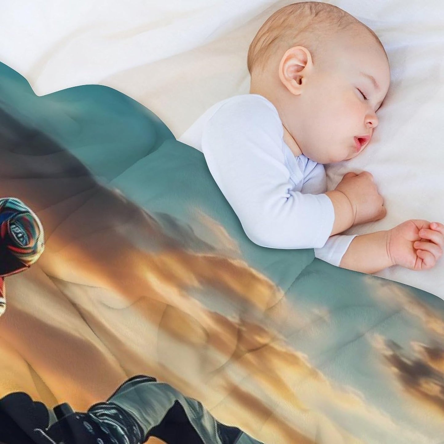 Motorbike Motorcycle Racing Throw Blanket for Couch Bed Plush Cozy Fuzzy Flannel Blanket for All Season 50"x70"
