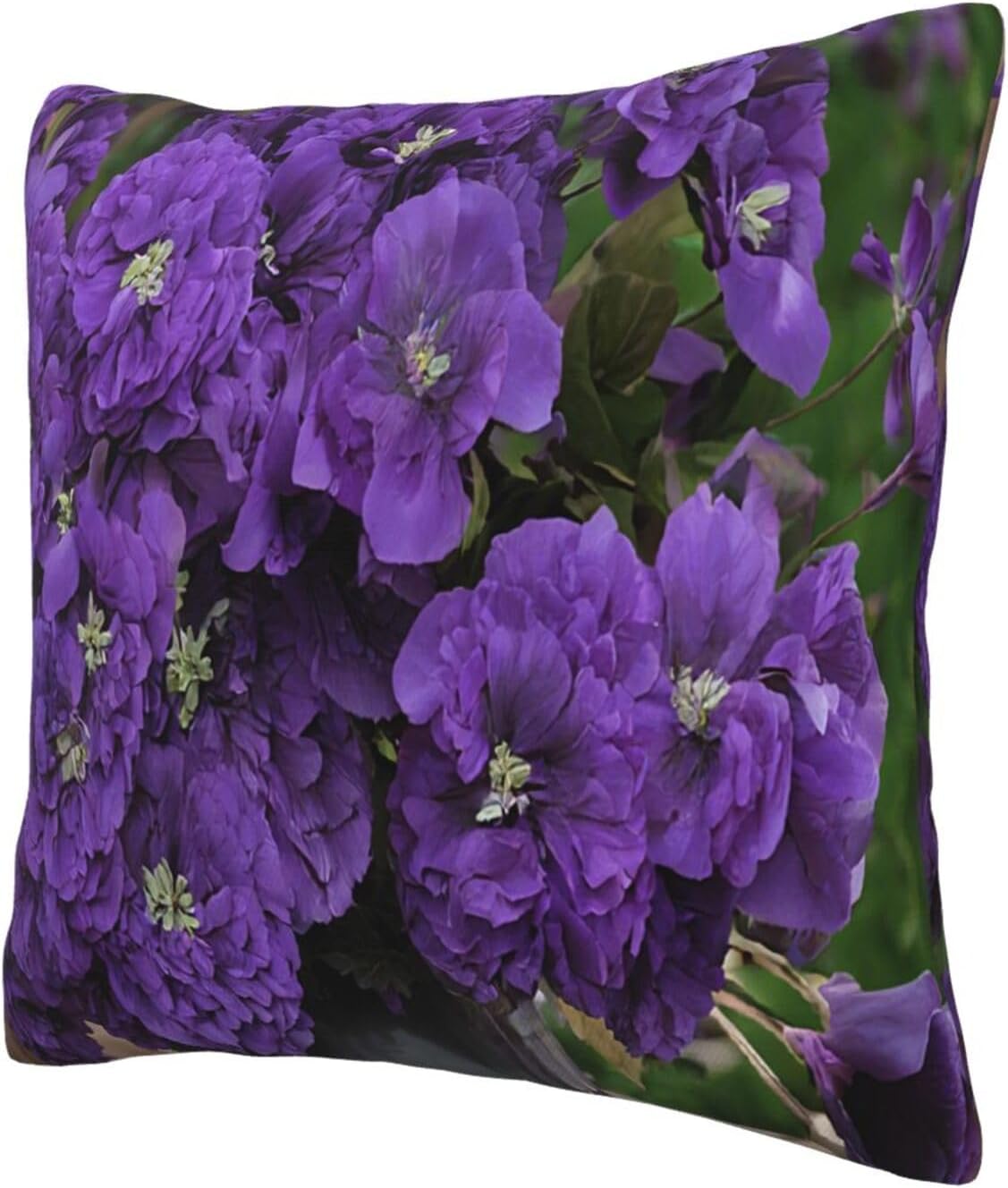 All-Season Square Pillow Covers 18"X18", Lavender Bouquet, Decorative Throw Pillow Covers for Sofa Bed Couch, Hidden Zipper Cushion Cover, Square Lumbar & Accent Pillowcases for Home Decor