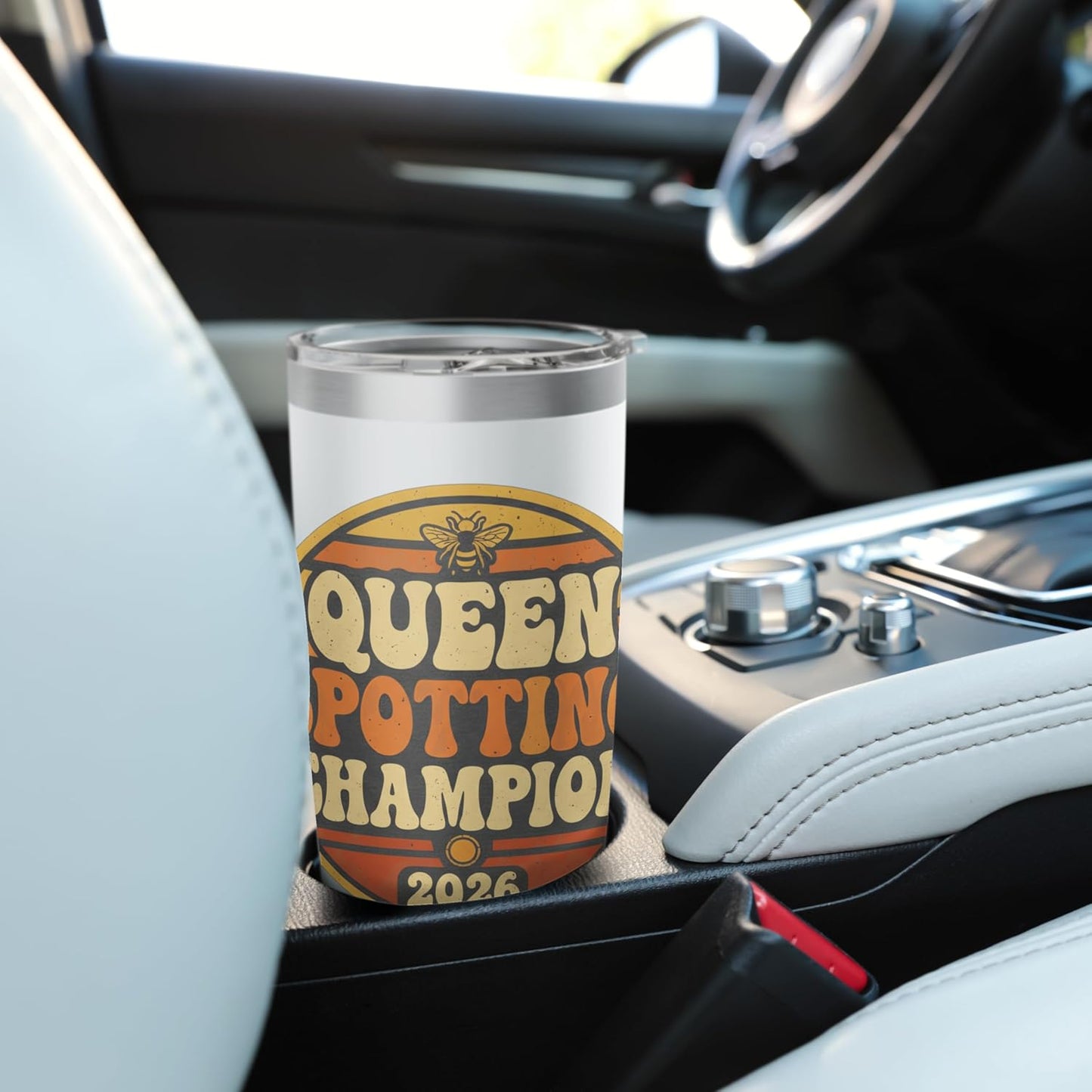 Queen Spotting Champion 2026 Retro Beekeeping Bee Badge Stainless Steel Insulated Tumbler