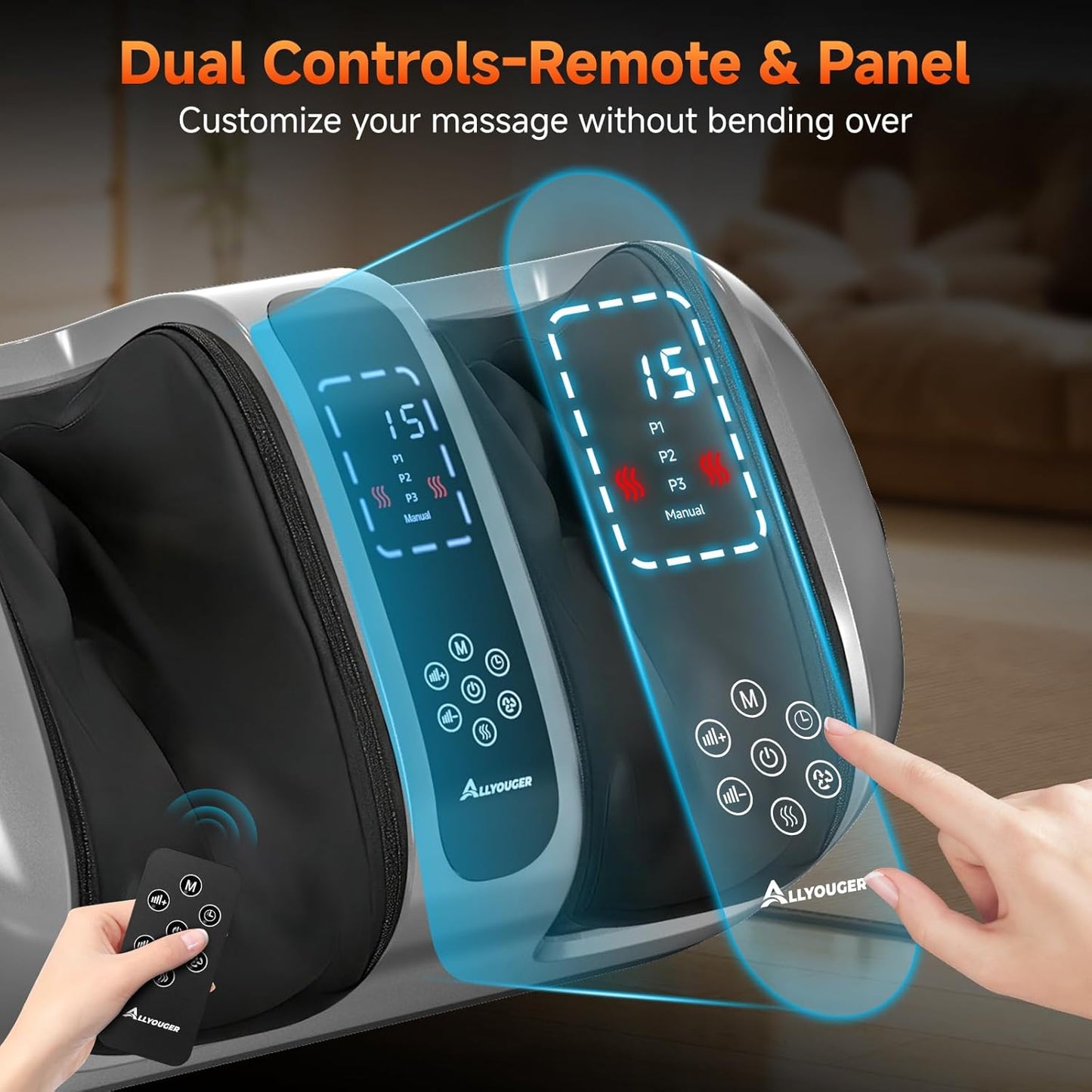 2026 Upgraded Foot Massager with Heat - Shiatsu Deep Kneading Machine for Plantar Fasciitis, Neuropathy & Circulation - 5 Intensities, 4 Modes - Ideal Gifts for Women & Men