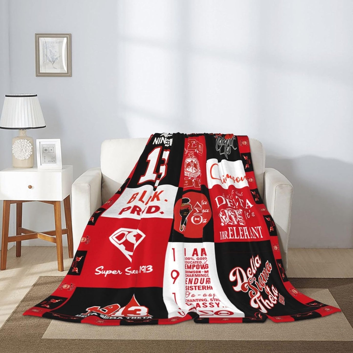 Fleece Throw Blanket 60x50, Soft Lightweight Cozy Microfiber for Couch