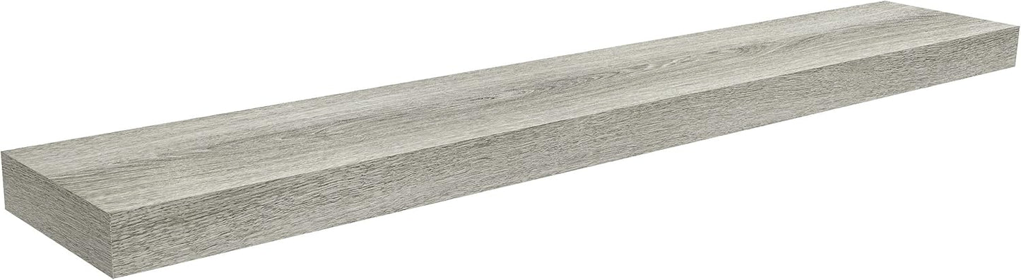 Ballucci Floating Shelf, 36" Wood Wall Shelf with Invisible Brackets for Bathroom, Living Room, Bedroom, Kitchen, Nursery, 6" Deep, Rustic Gray