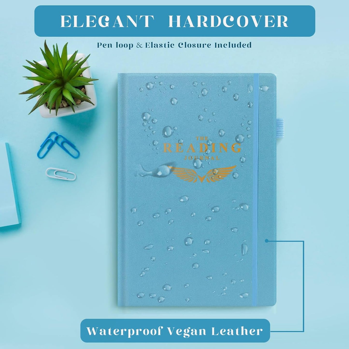 Reading Journal - Elegant Book Journal Reading Log for Reviews and Progress Tracking - Thoughtful Gift for Books Lovers & Readers - 110 Book Reviews (Ocean Blue)
