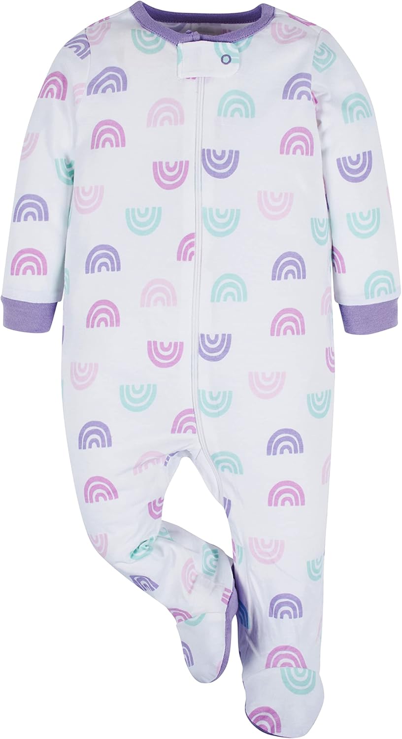 Onesies Brand Baby Girls' 4-pack Sleep 'N Play Footies Multi Pack
