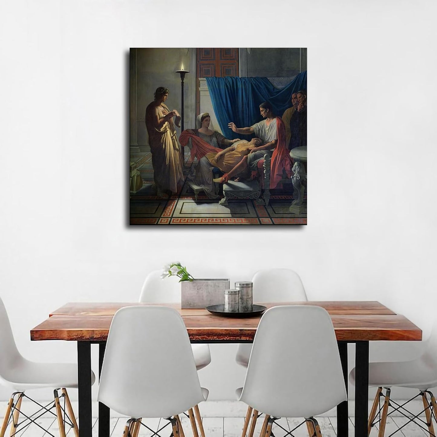 Virgil Reading The Aeneid Before Augustus Poster Canvas Print Art Decoration Wall Art Painting Print Modern Aesthetic Suitable for Living Room, Bedroom Decoration, Framed or Unframed (10×10inch framed)