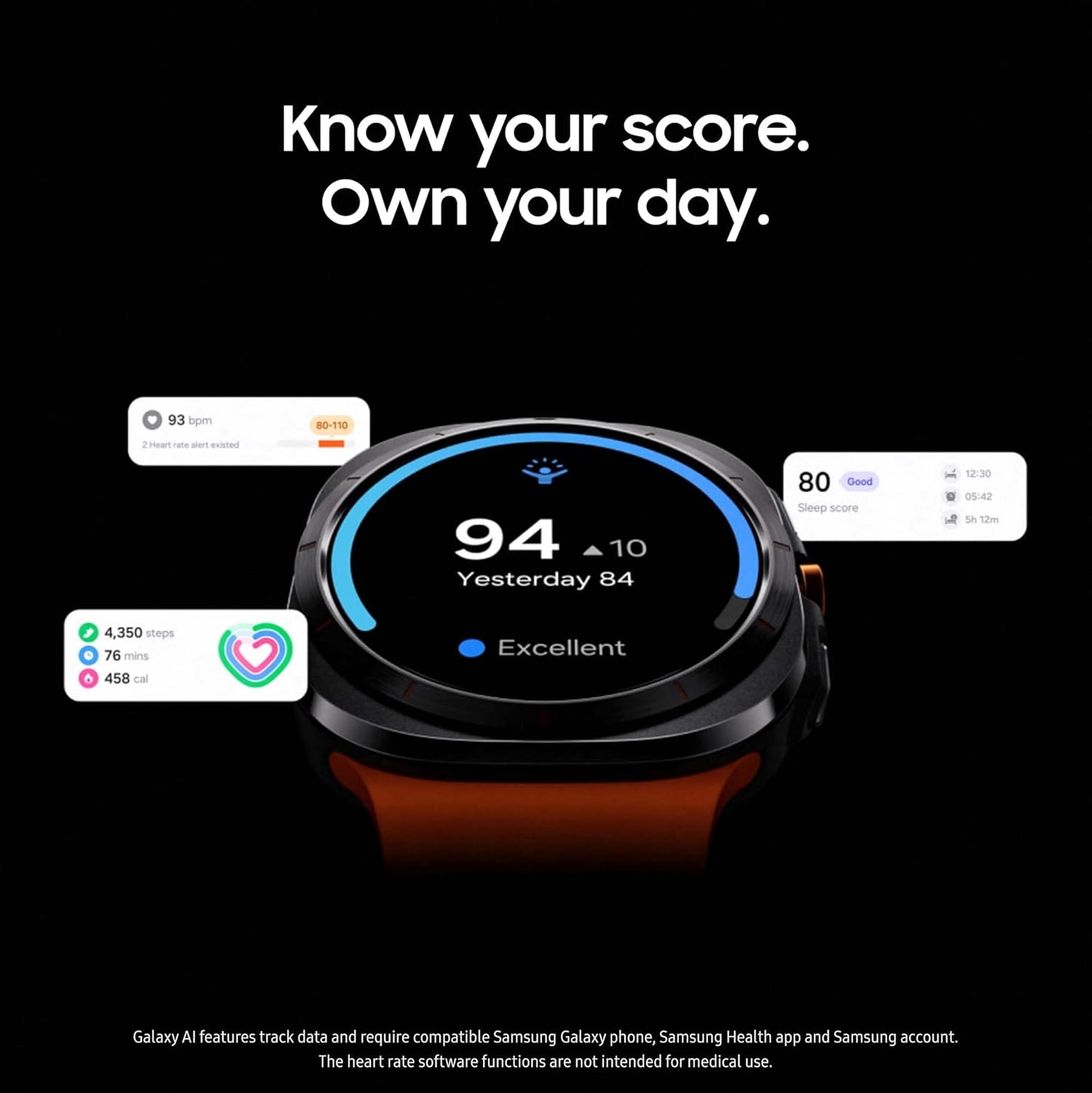 SAMSUNG Galaxy Watch Ultra 47mm LTE AI Smartwatch + Free Band, Energy Score, Heart Rate Tracking, Sleep Monitor, Fitness Tracker, GPS, 2024, Titanium Silver [US Version, 1Yr Manufacturer Warranty]