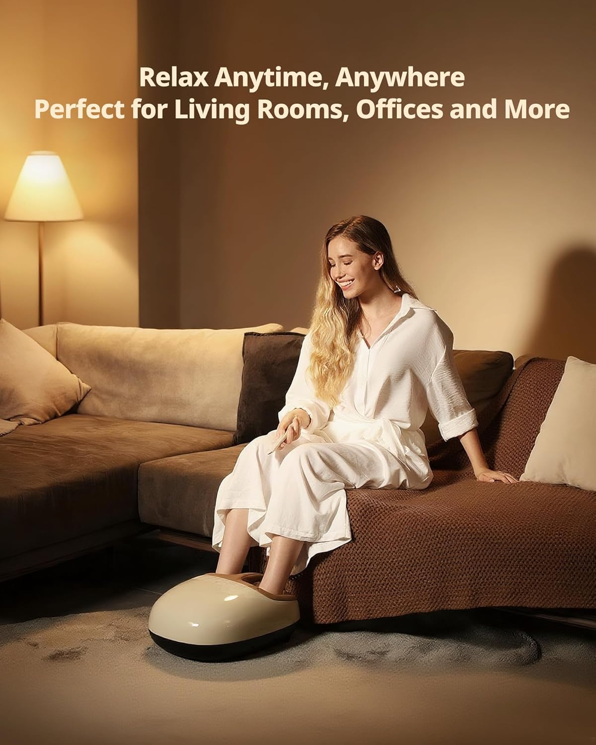 Shiatsu Foot Massager Machine with 3-Level Heat, Deep Kneading Therapy, Air Compression, Auto-off Timer, Remote Control, for Plantar Fasciitis, Neuropathy, Pain Relief, for Men Women Size up to 13