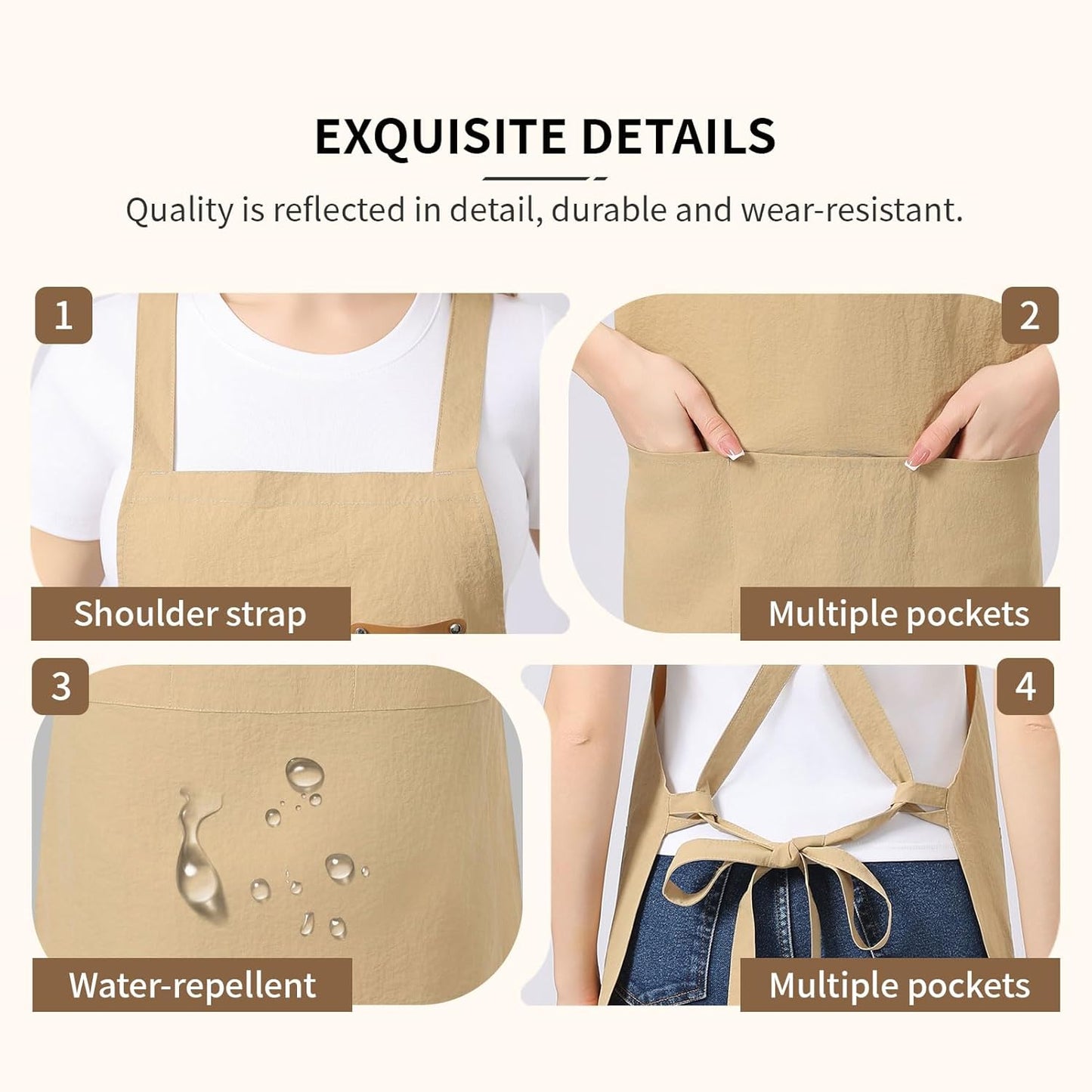 Waterproof Multi - Use Aprons with Pockets for Men and Women - Ideal for Cooking, Gardening & Serving