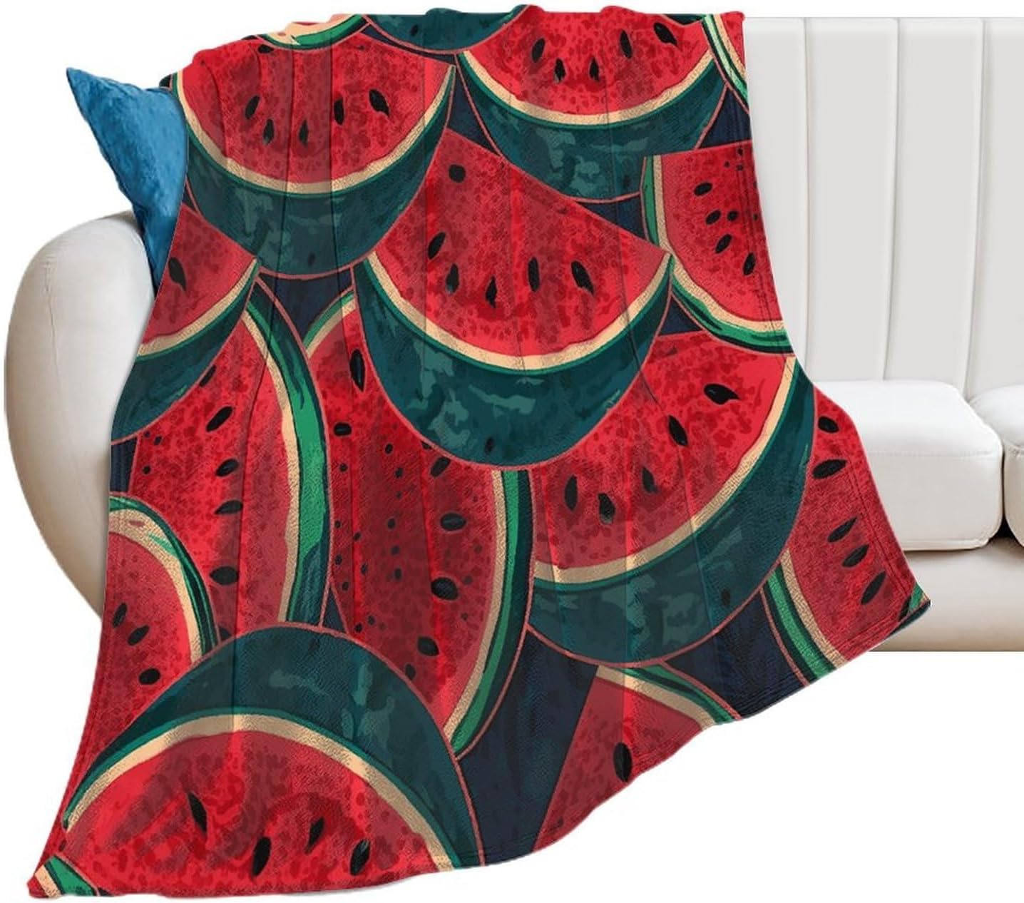 Red Watermelon Blanket Super Soft Lightweight Throw Blanket Cute Cozy Warm Bed Blanket Decorative Fuzzy Blanket All-Season Home Decor Gift for Sofa Couch Living Room 50"*60"（130 * 150cm）