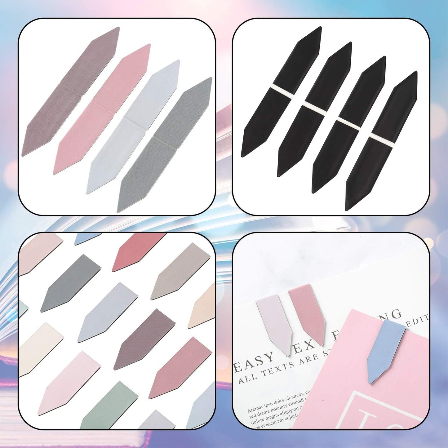 96 Pieces Arrow Shaped Magnetic Bookmark Colorful Magnet Page Markers Magnetic Page Clips for Students Teachers School Home Office Reading Supplies (Soft Color Set)