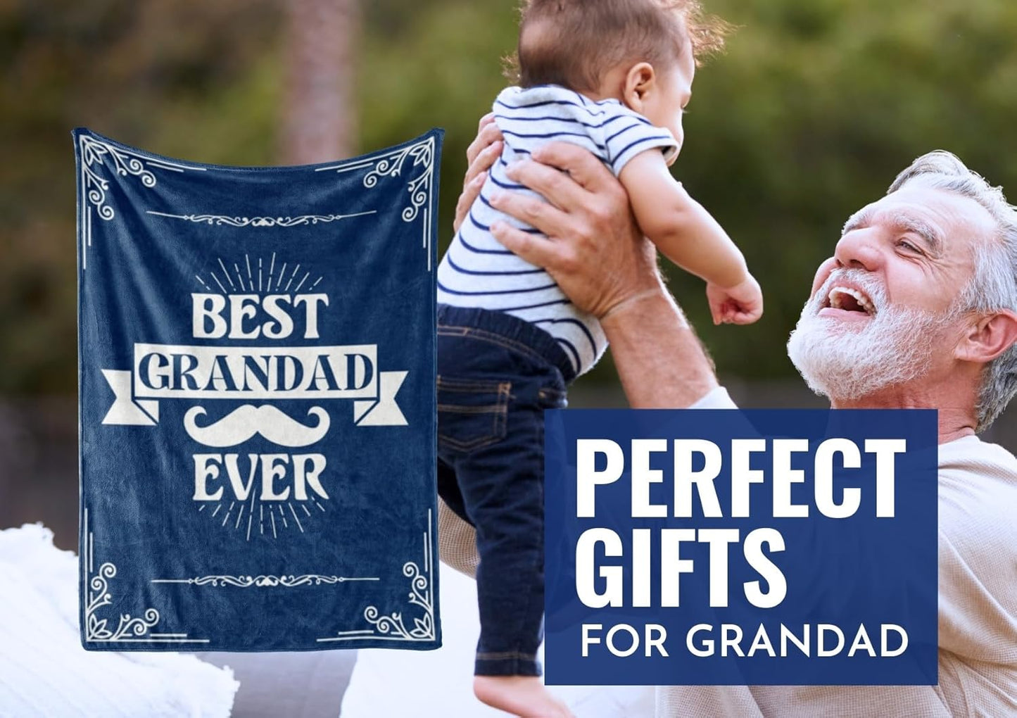 InnoBeta Grandad Gifts for Grandpa, Throw Blanket for Grandfather, Presents from Grandchildren, Grandkids for Christmas, Birthday, Father's Day (50 x 65 inches)