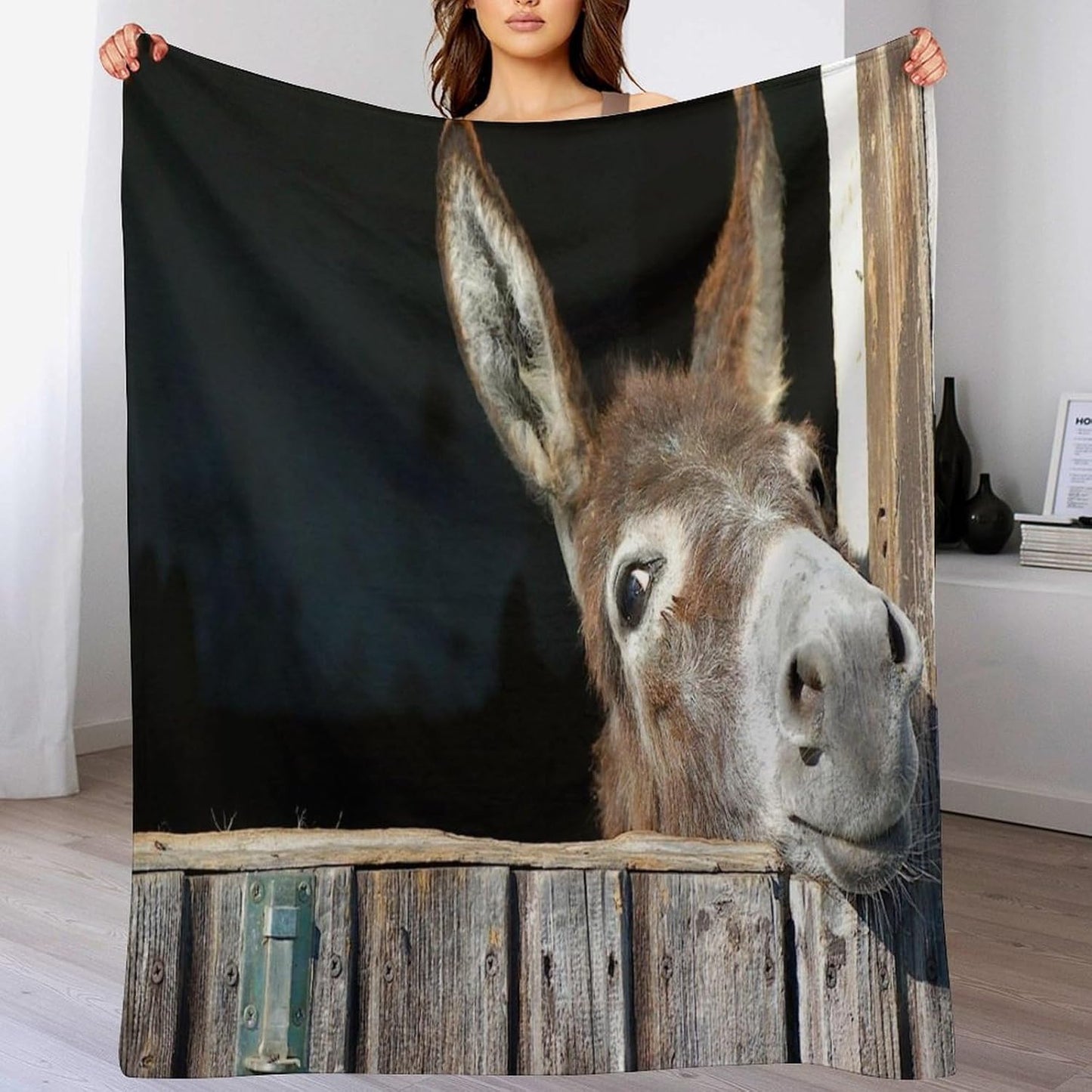 Funny Donkey Throw Blanket for Couch Super Soft Warm Lightweight Throw Blankets Cozy Flannel Bed Blanket Cute Decorative Blankets for All Seasons Home Decor Gift 30"*40"（76 * 100cm）