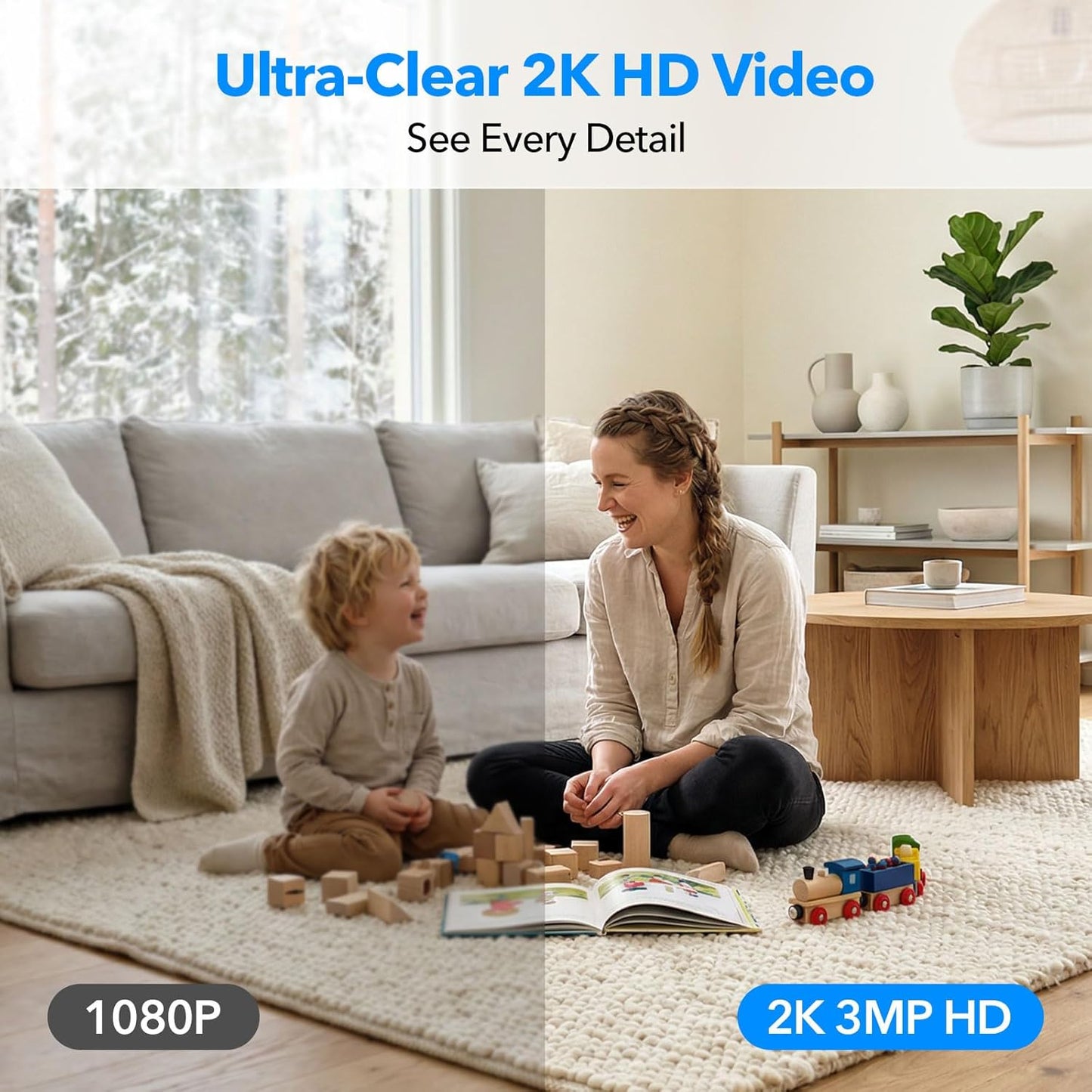 2K Cameras for Home Security Dual-Band 5G/2.4GHz WiFi Security Indoor Camera for Baby Pet Dog Cat Elder AI Motion Detect 2-Way Audio Night Vision 24/7 Local Recording SD Cloud Storage 2 Pack