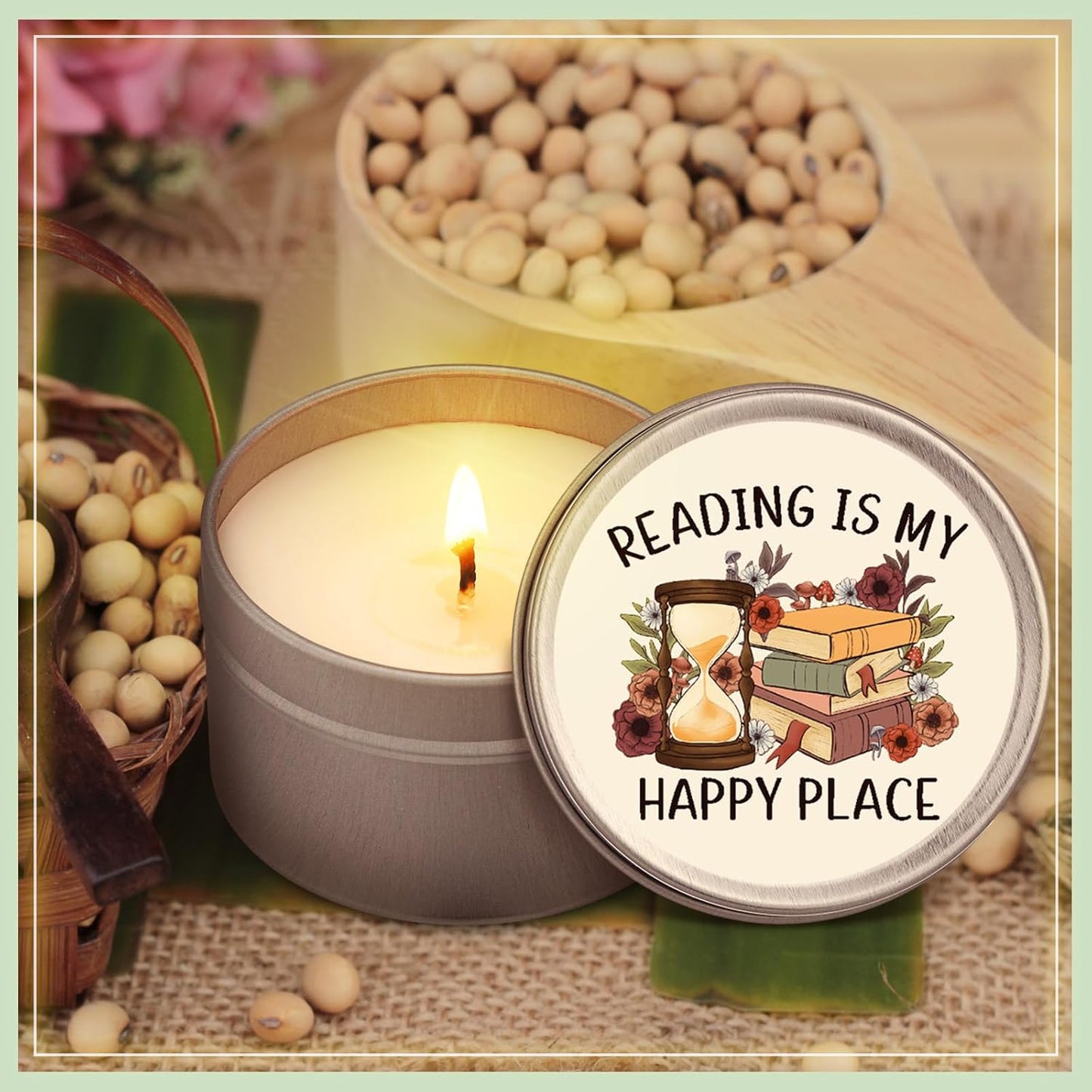 Nuanchu 8 Pcs Book Lover Candles Club Gifts 4 oz Scented Candle Reading Time Natural Soy Wax Candles for Book Lovers Librarian Bookish Club Gifts (Stylish Style)
