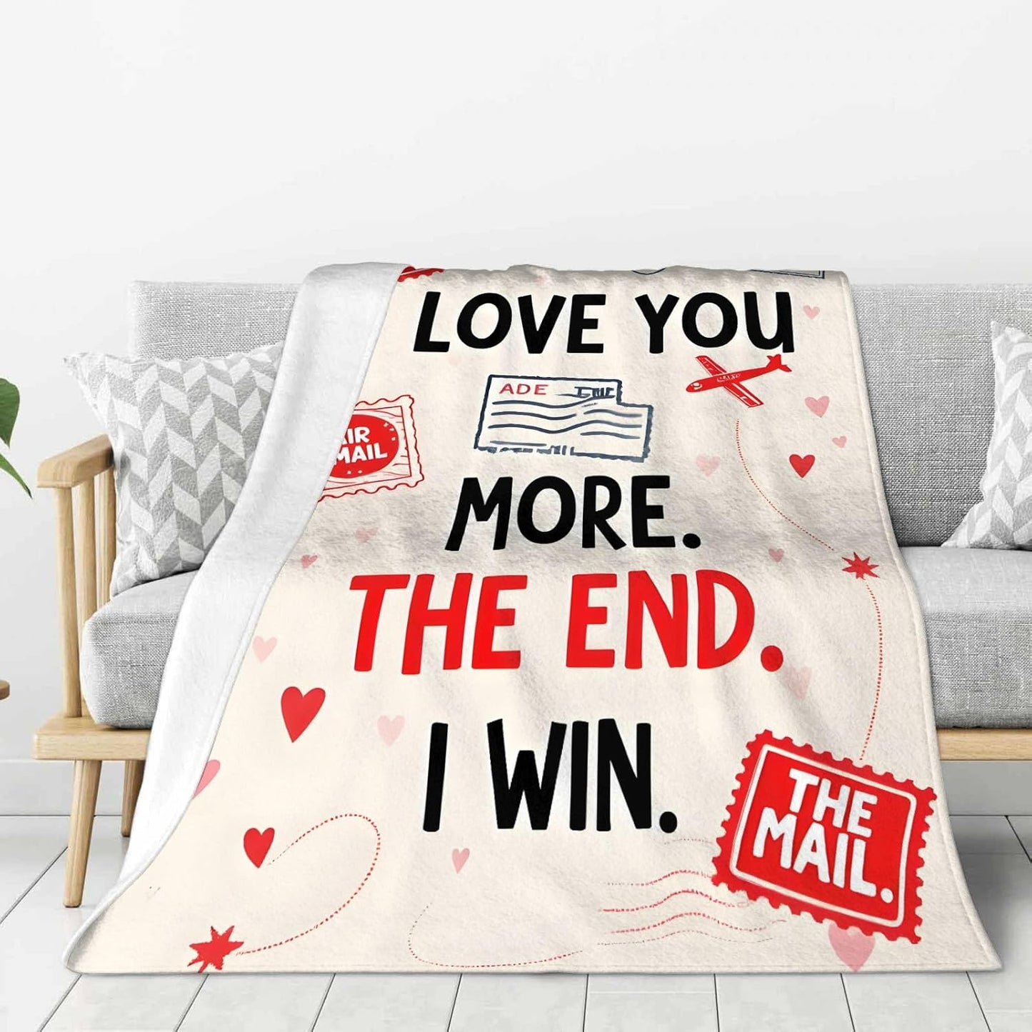 I Love You More The Endd I Wins Blanket – Romantic Throw Blanket for Couples, Anniversary Birthday Valentine’s Day Gift for Wife Husband Girlfriend Boyfriend