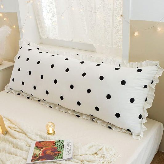 Large Bolster Reading Pillow, Positioning Support Headboard Backrest, Upholstered Bedside Cushion, for Day Bed Bunk Bed, with Removable Cover (Color : Dots, Size : 19050CM)