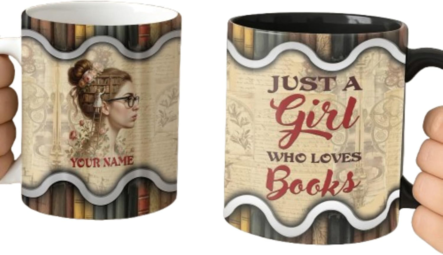 ThangPham Shop Personalized Book Lover Changing Accent/Color Coffee Mug (11oz,15oz) – Book Theme Ceramic Mug