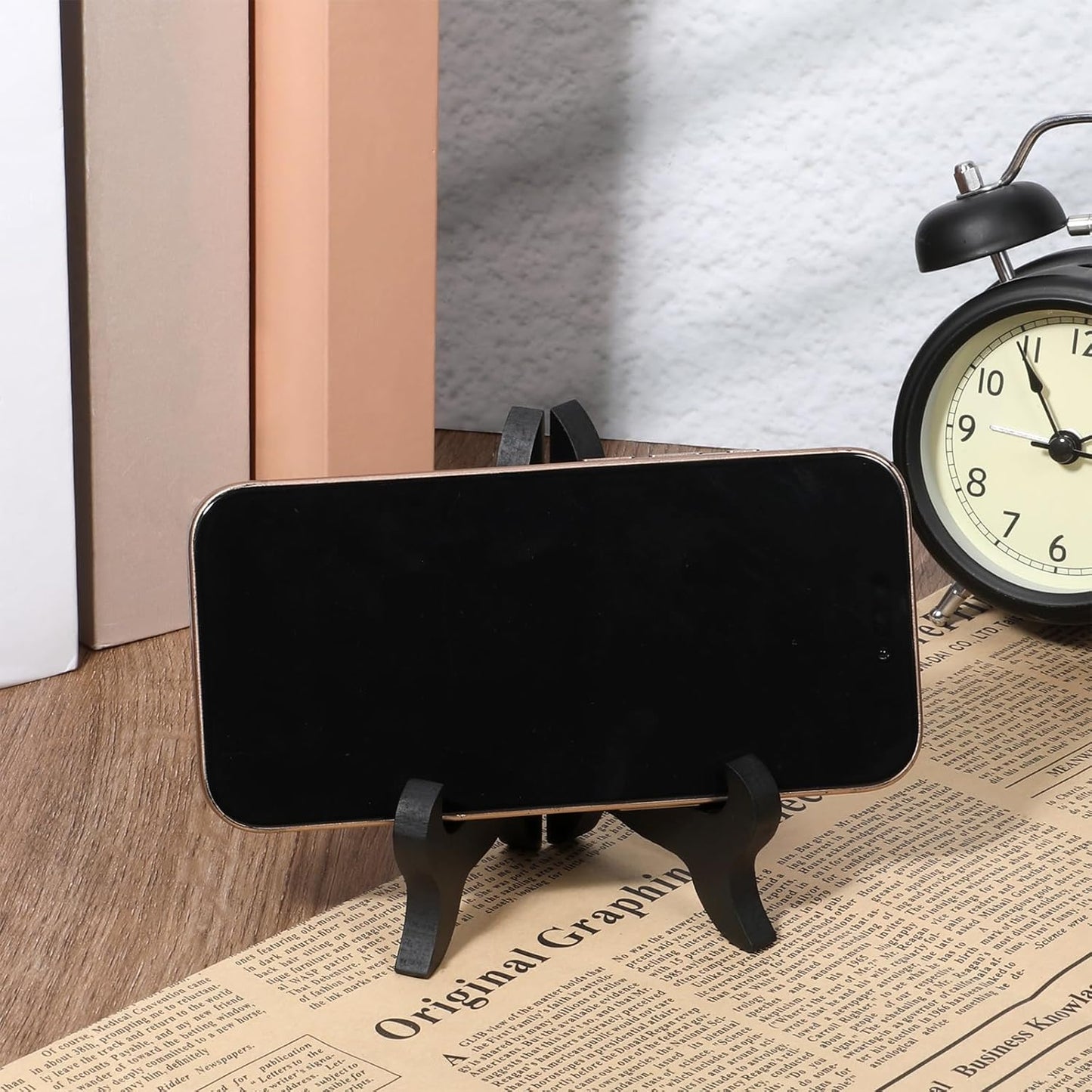 Wooden Easel Plate Holder 4 Inch Black Wooden Plate Stands for Display Photo Holder Stand Easel Holders Artwork Dish Rack Holders Desktop Ornaments for Display Decorative