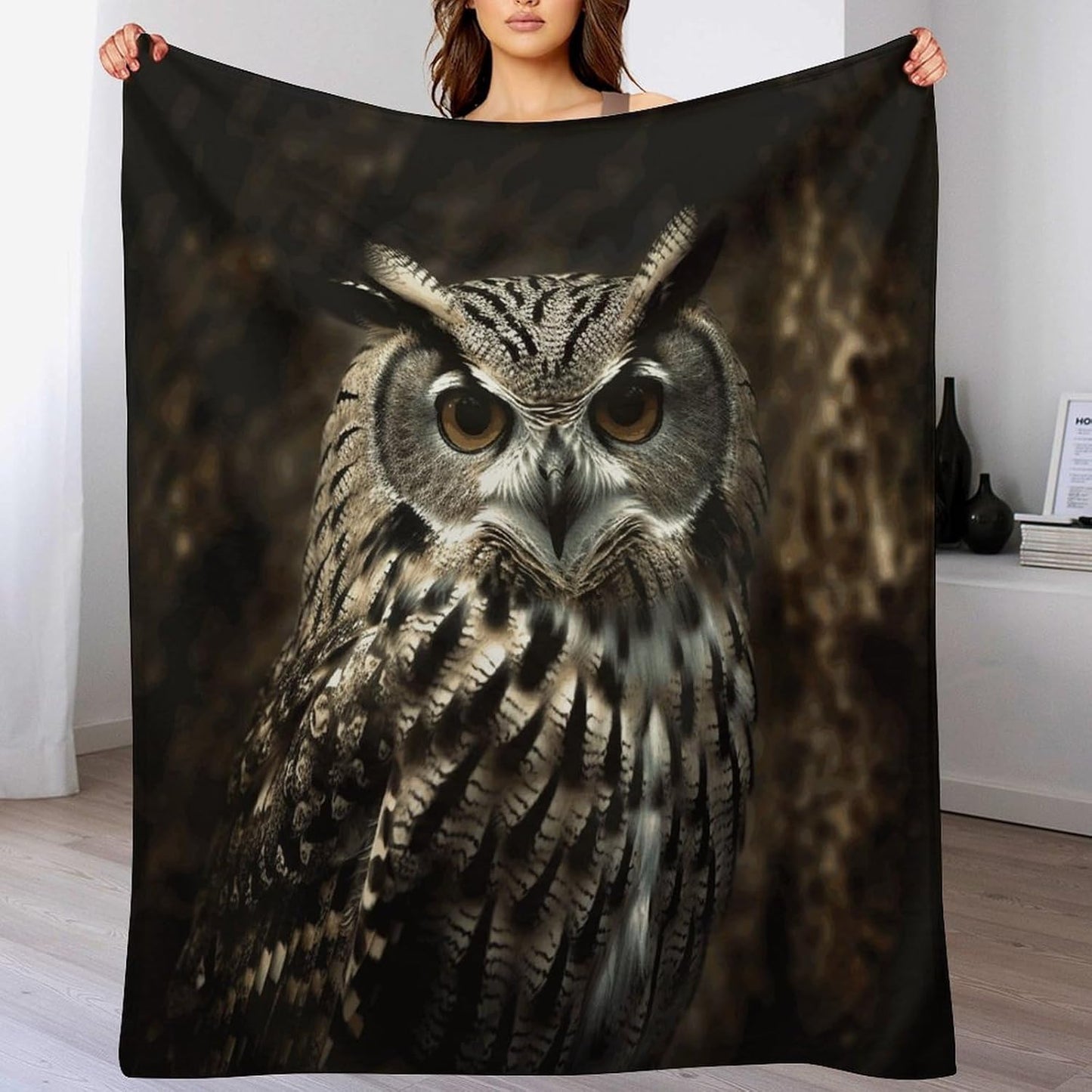 an Owl Throw Blanket for Couch Super Soft Warm Lightweight Throw Blankets Cozy Flannel Bed Blanket Cute Decorative Blankets for All Seasons Home Decor Gift 40"*50" （100 * 130cm）