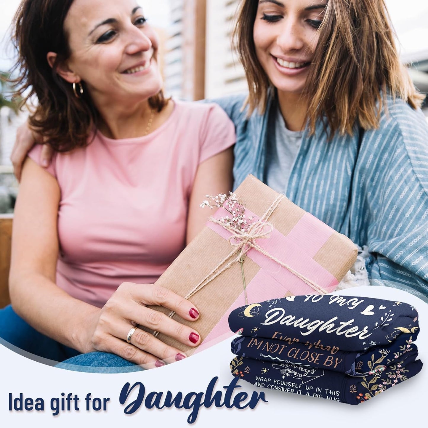 BeneCharm Daughter Gifts from Mom Dad on Christmas - Anti-Pilling Throw Blanket for Adult Daughter - Birthday Gift, 50x60