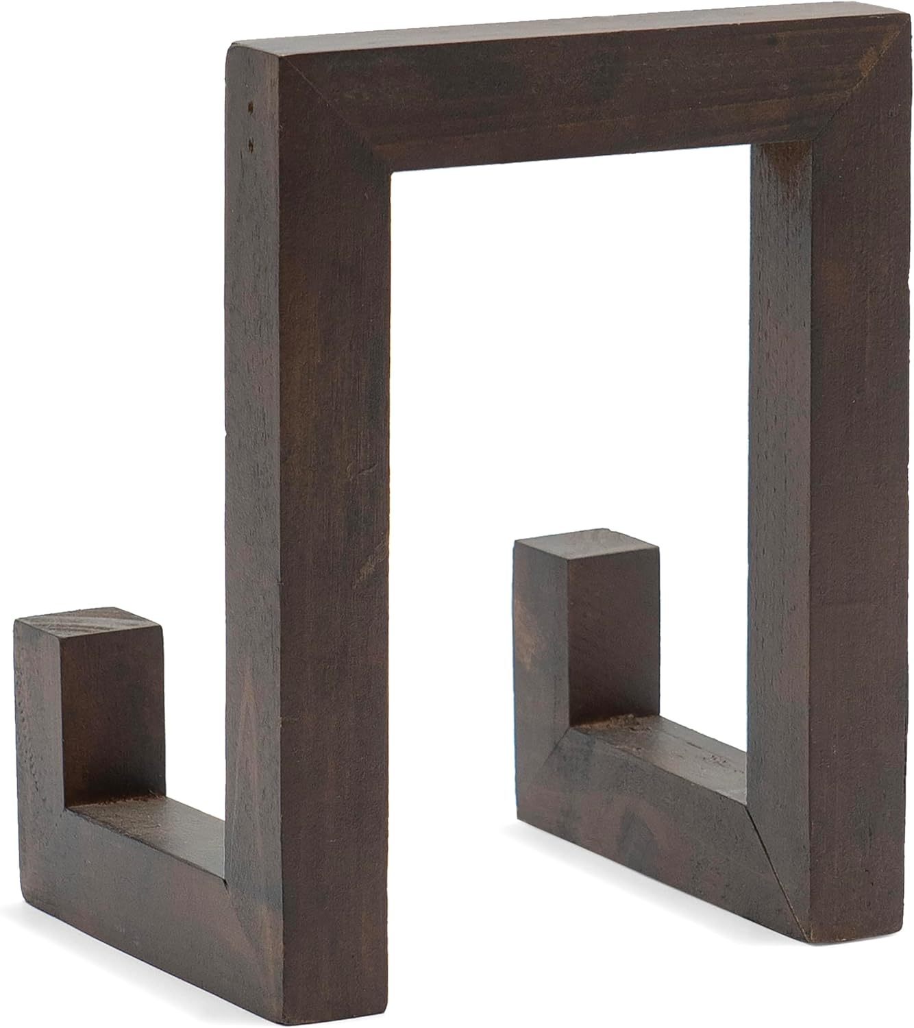 Red Co. 8” Tall Decorative Farmhouse Wooden Display Plate Stand and Art Holder Easel, Dark Brown