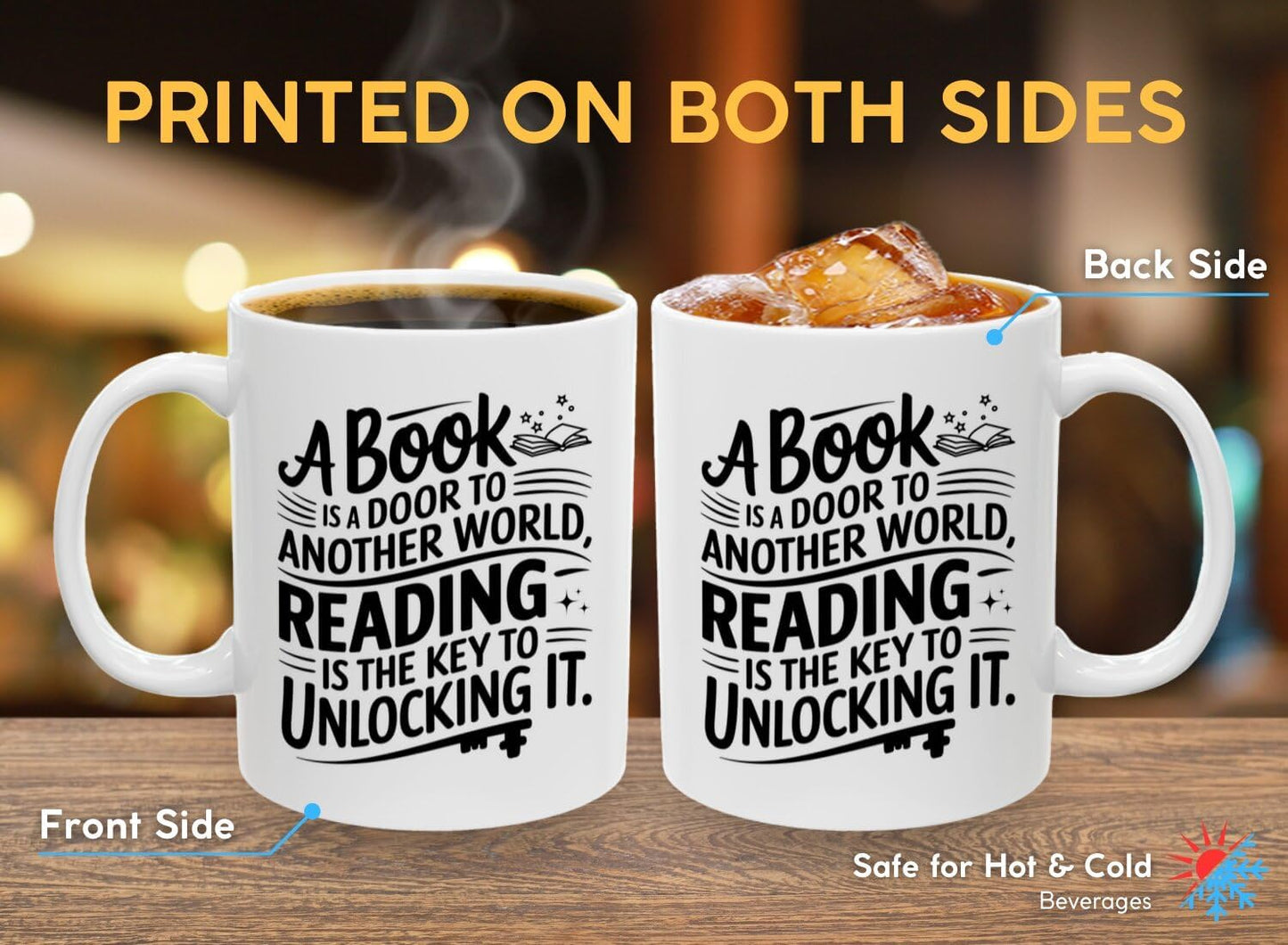 Book Lover Coffee Mug 11oz White - Book Door - Gift for Bookworm Reader Reading Lover Bookish Women