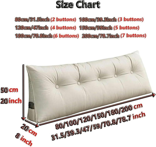 Triangular Headboard Pillow Day Bed Backrest Wedge Pillow, Large Pillow Cushion Triangular Headboard Backrest Positioning Support Reading Wedge Pillow for Bunk Bed Removable