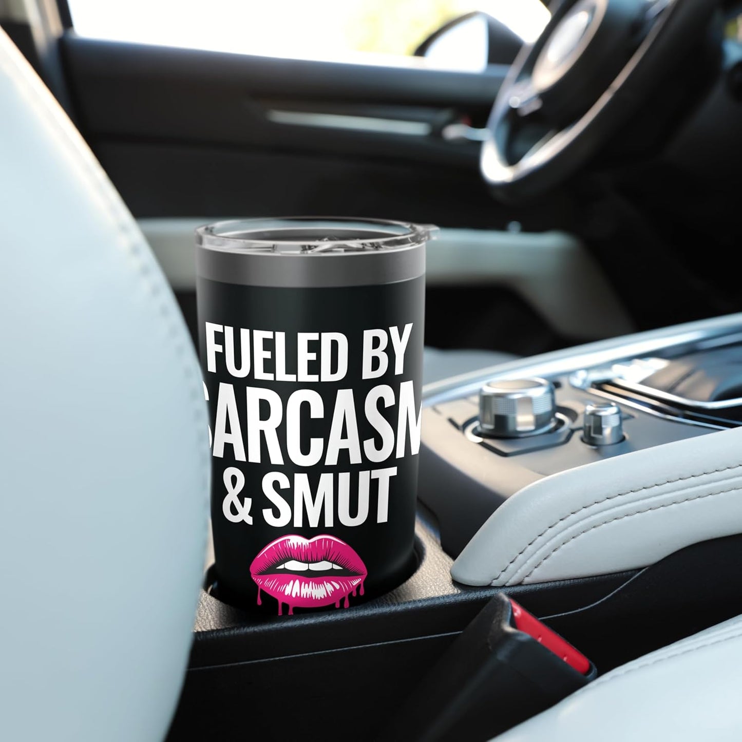 Fueled By Sarcasm And Smut Dark Romance Reading Book Lovers Stainless Steel Insulated Tumbler