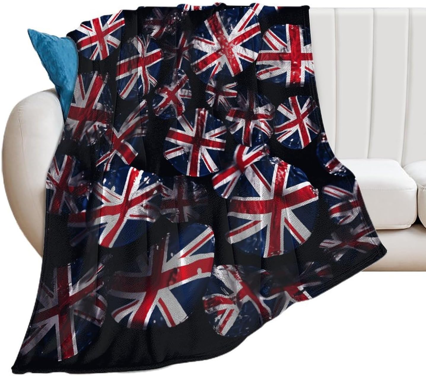 British Flag Throw Blanket for Couch Super Soft Warm Lightweight Throw Blankets Cozy Flannel Bed Blanket Cute Decorative Blankets for All Seasons Home Decor Gift 30"*40"（76 * 100cm）