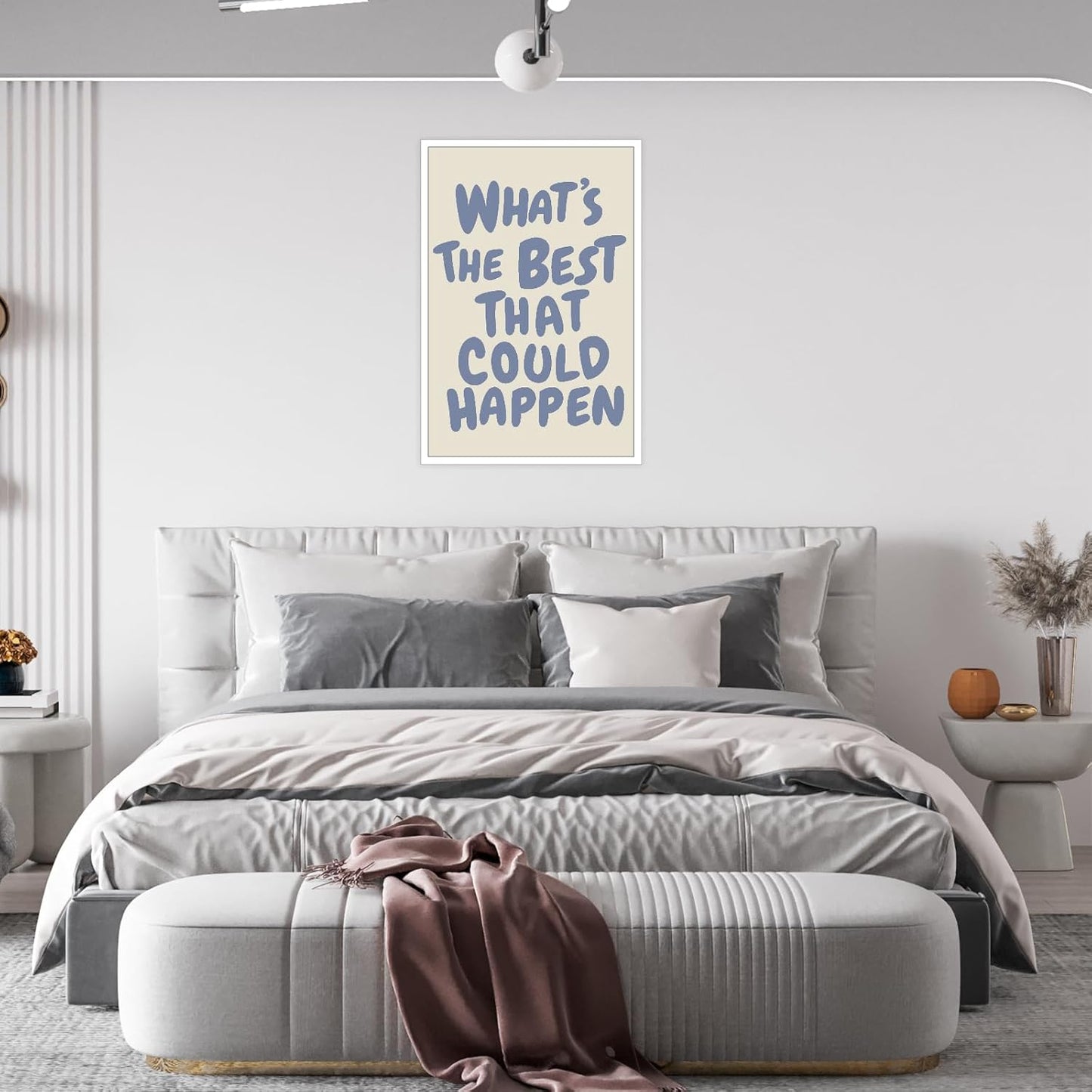 What's the Best That Could Happen Canvas Print, Inspirational Quote Poster, Positive Thinking Wall Art, Modern Motivational Decor, Uplifting Home Office Artwork 12x16 in Unframed