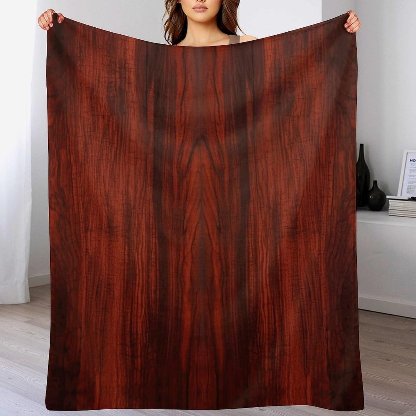 Red Wood Blanket Super Soft Lightweight Throw Blanket Cute Cozy Warm Bed Blanket Decorative Fuzzy Blanket All-Season Home Decor Gift for Sofa Couch Living Room 40"*50" （100 * 130cm）