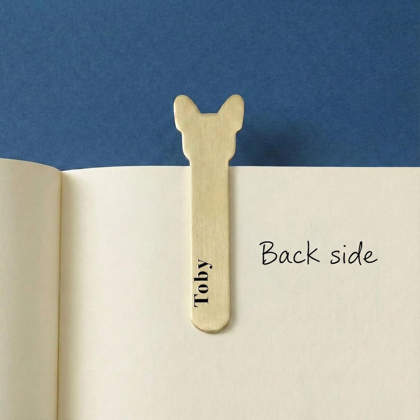 MignonandMignon Personalized Pet Face Bookmark Custom Name Engraved Metal Cat Dog Bookmark Cute Christmas Gift for Pet Lover - BM-AP-EG