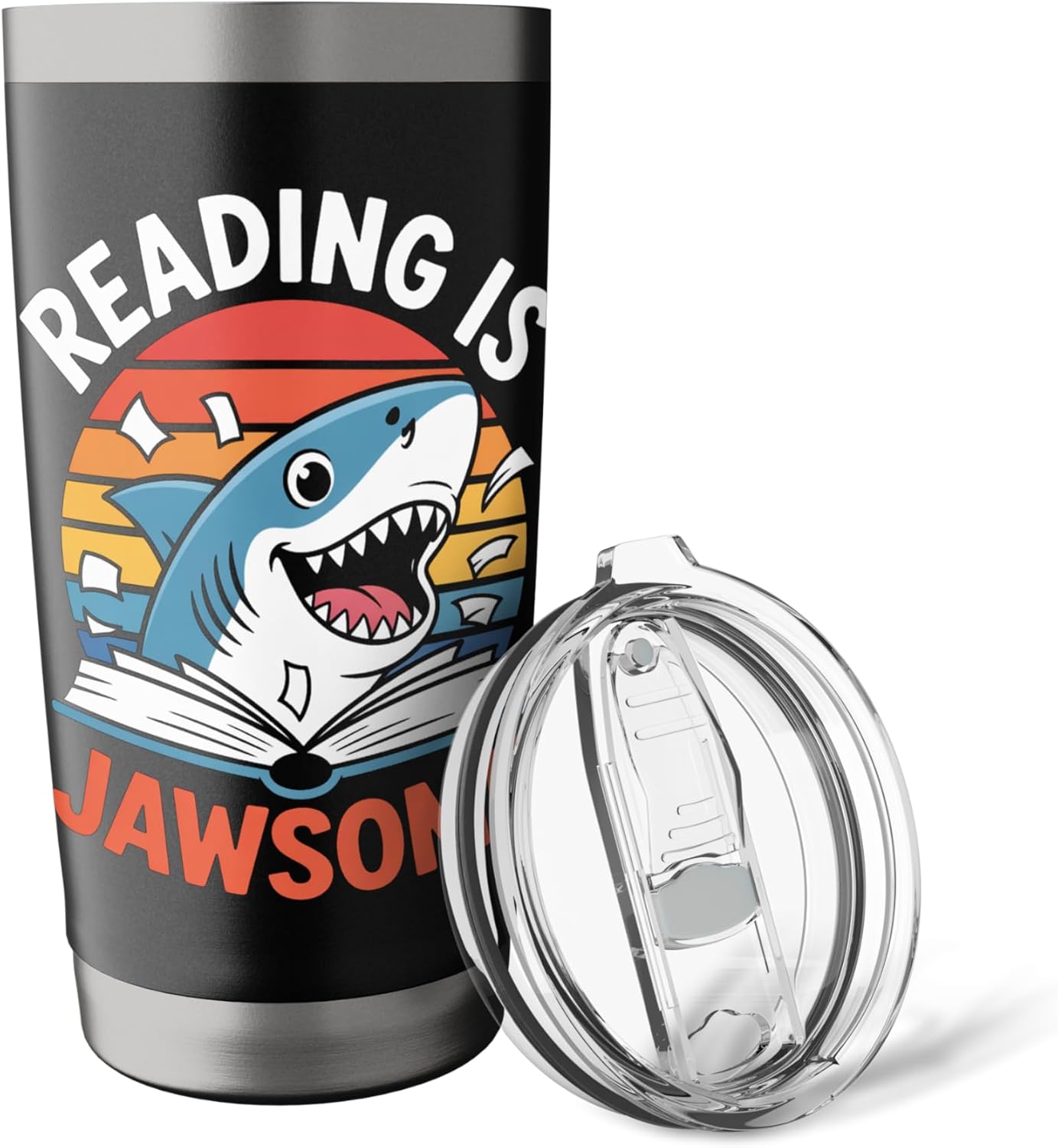 Reading Is Jawsome Shark reading Stainless Steel Insulated Tumbler