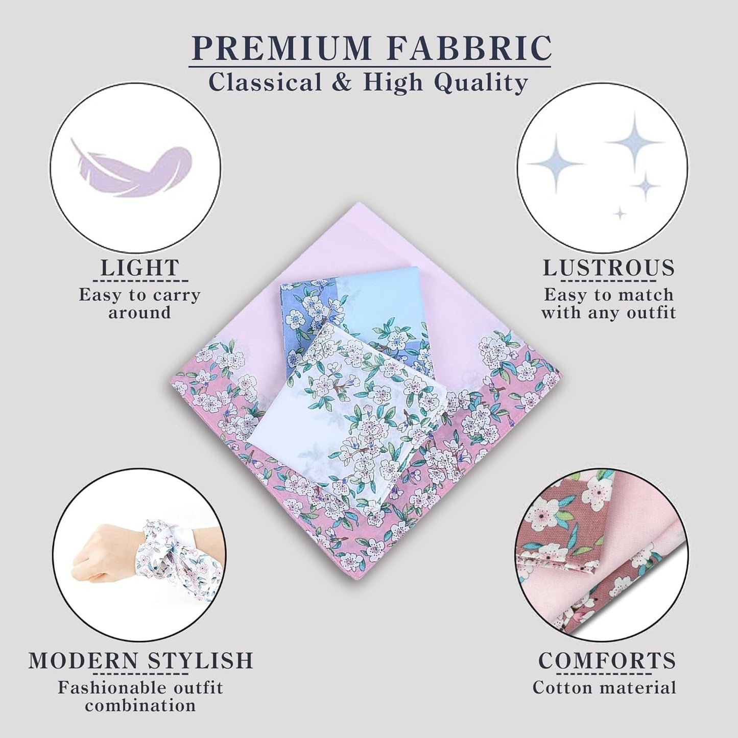 Ladies Printing Floral Handkerchiefs
