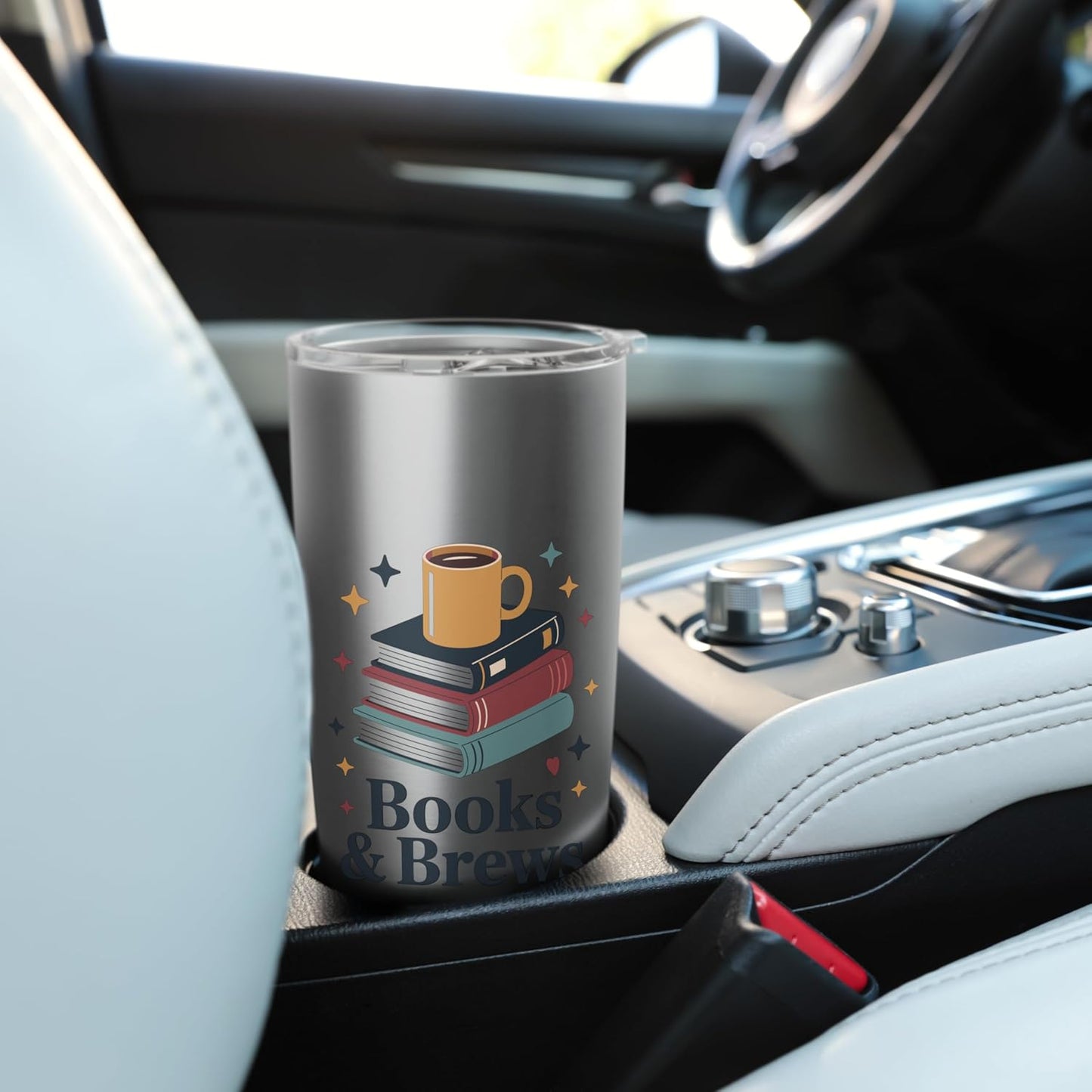 Books And Brews Coffee Reading Lover Club Stainless Steel Insulated Tumbler