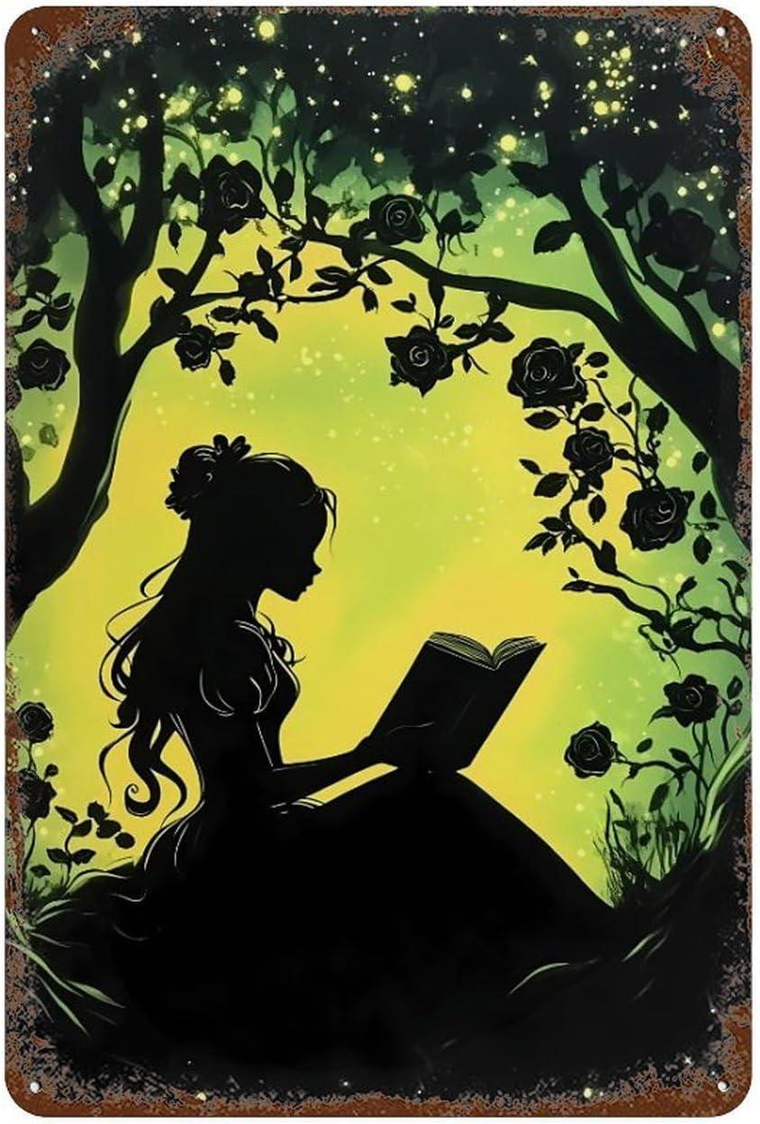 Girl Reading Book Wall Decor Art Hanging Room Decor Picture for Living Room Home Office