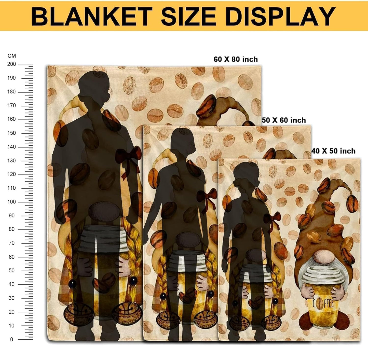 Gnome Blanket - Gnome Gifts for Women, Soft Fuzzy Fall Throw Blanket for Couch, Sofa, Coffee Gnome Blankets and Throws for Mom, Adults, Women, Girls, 50''x60''