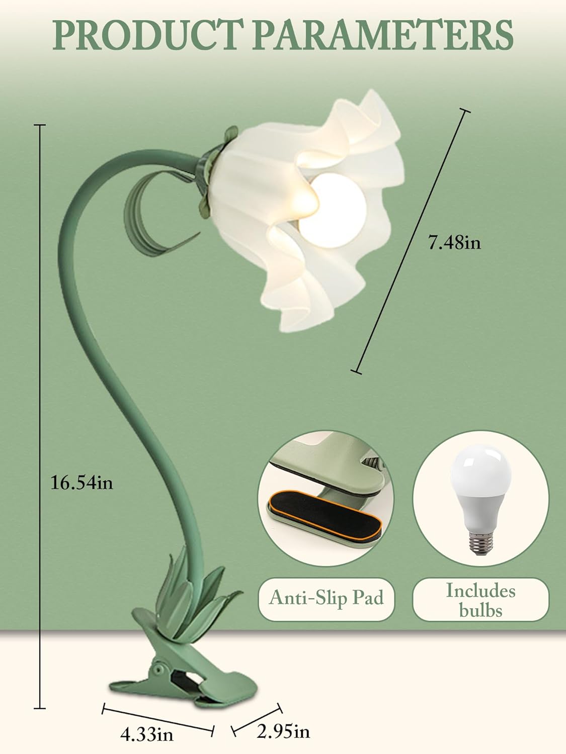 Flower Desk Lamp,LED Reading Light 360°Rotation Clip on Lamps,Vintage Flower Bedside Night Light,3 Colors Modes Book Lights Decor for Bedroom Bed Headboard Office Lighting Table Lamp Home Decoration