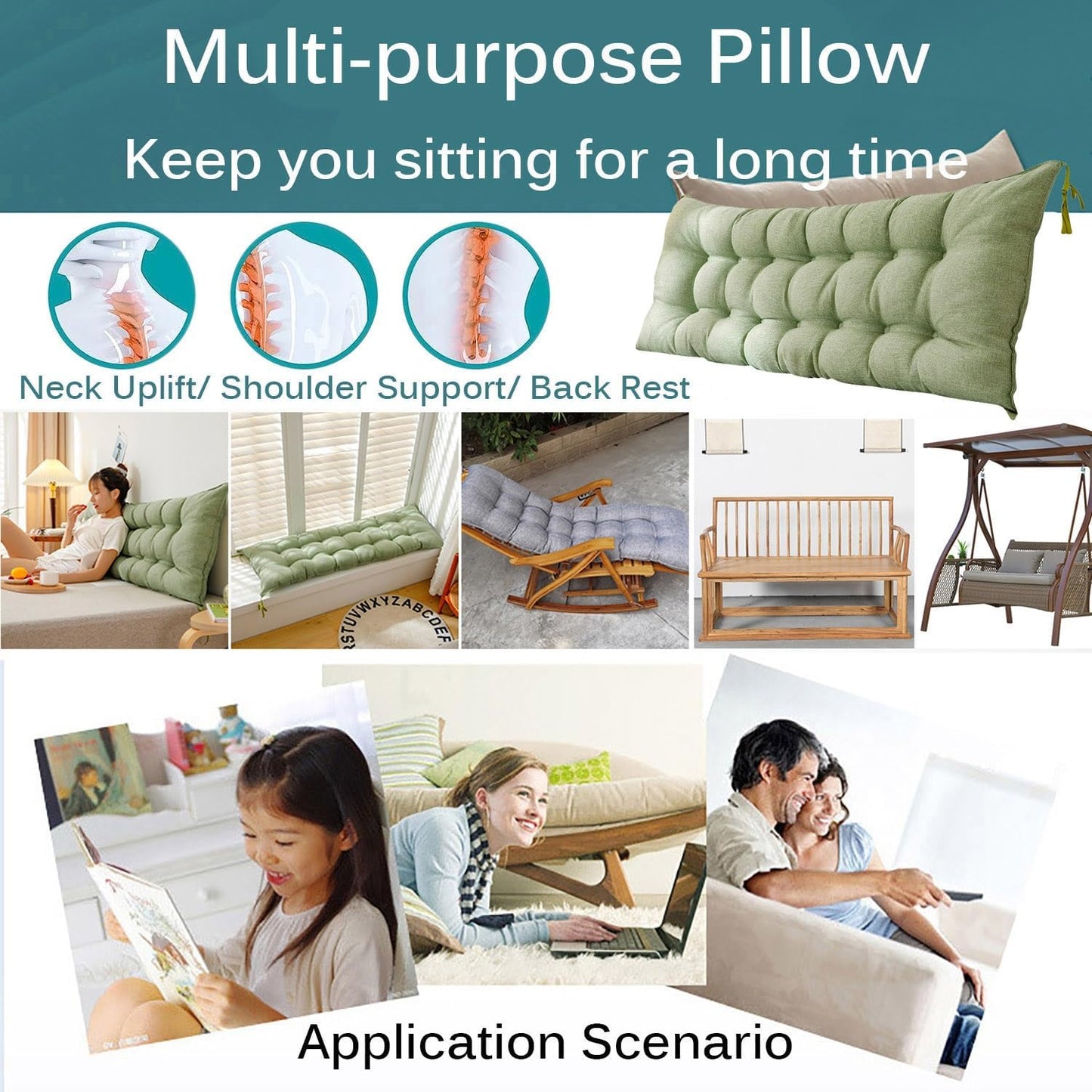 Headboard Pillow Upholstered Strap designMounted Headboard Dorm Bed Large Bolster Headboard Positioning Support Reading Pillow Cushion