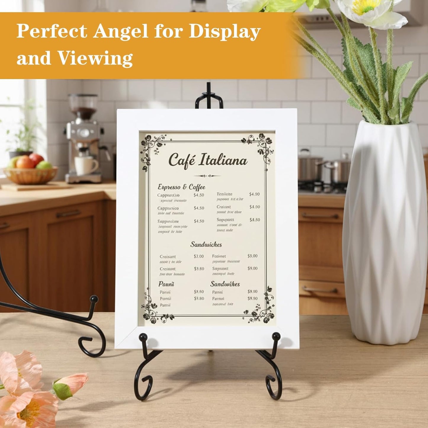 10 Pack Iron Display Stand 10“ Plate Picture Photo Stand for Display, Black Foldable Easel Holder Stand Decorative Metal Plate Holders Display Stand for Photo Frame Book Card Collection Office