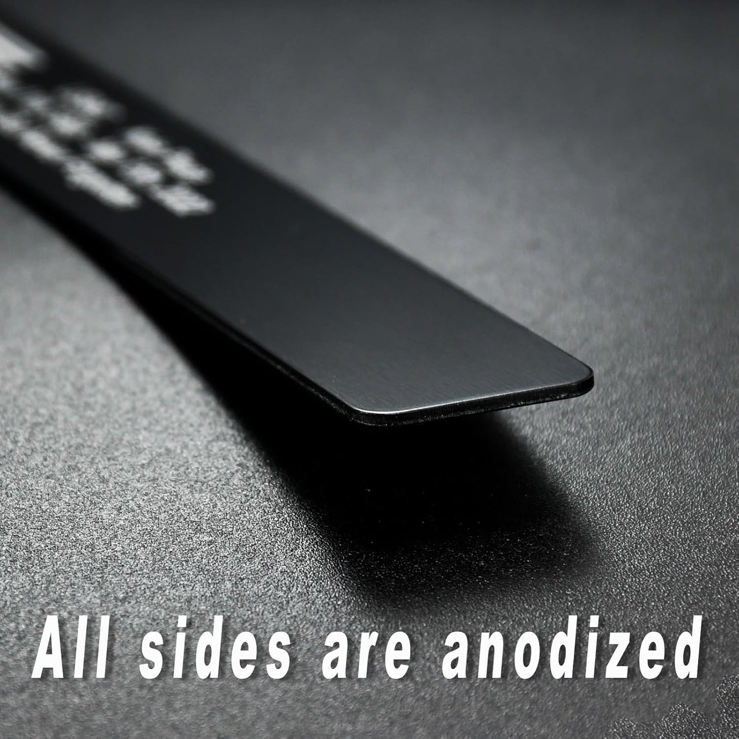 ABBECIAO Anodized Aluminum Bracelet Blanks, 3/4" x 6" x 0.05" Thick Metal Bookmark Blanks for Stamping and Laser Engraving, (Pack of 12) Black