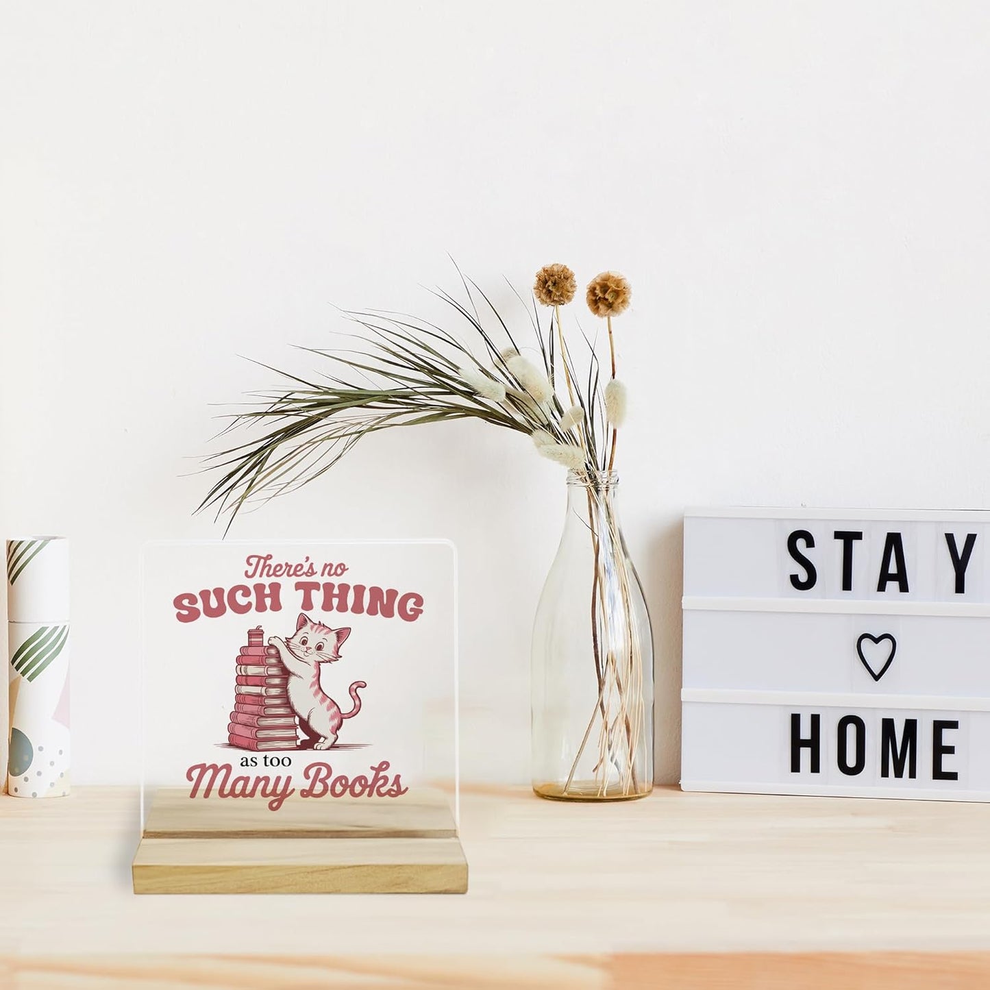 Book Reading Desk Decor Sign, Reading Room Decor for Book Lovers Acrylic Plaque